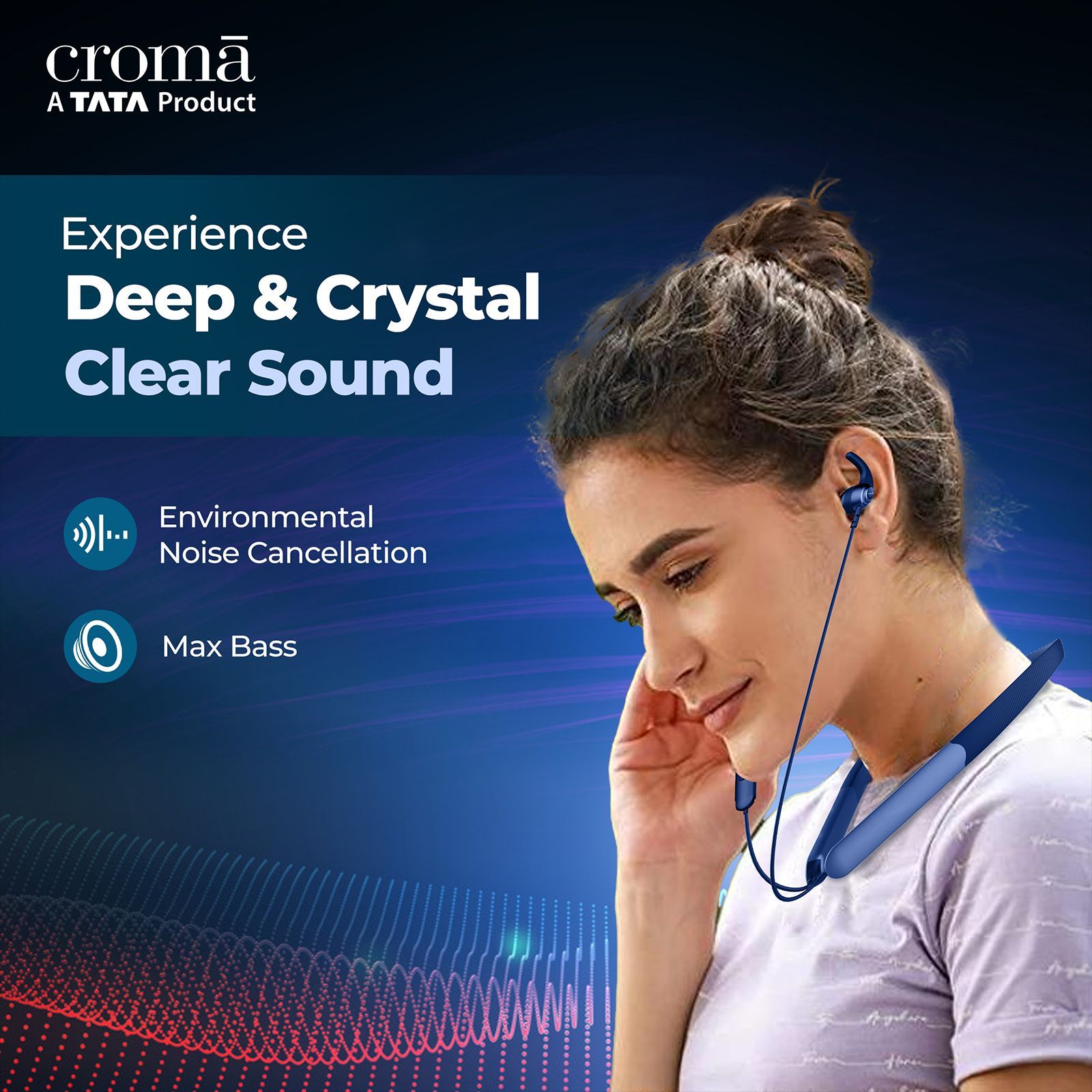 Croma Neckband with Environmental Noise Cancellation (IPX4 Water Resistant, Dual Device Pairing, Blue)_10
