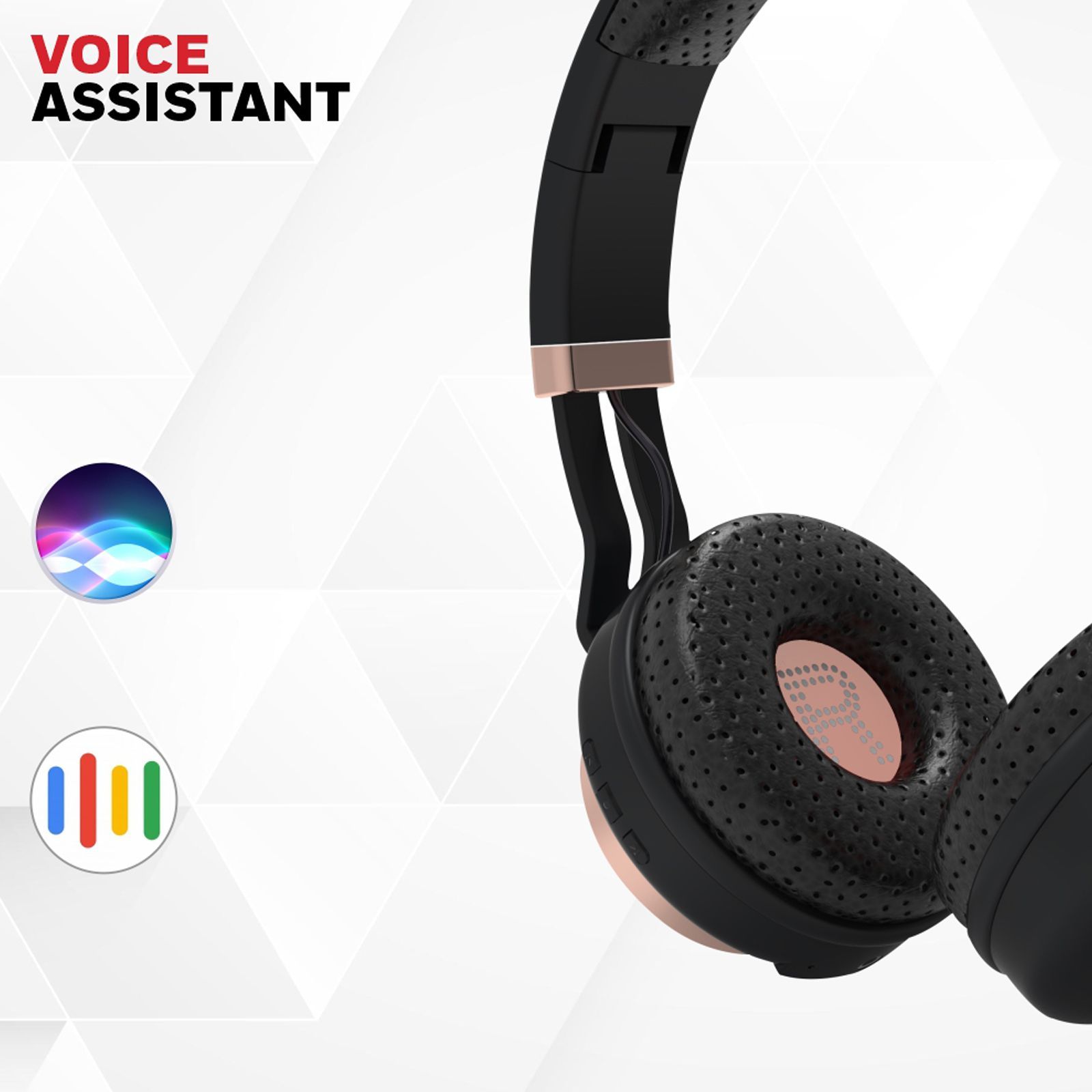 Honeywell Suono P10 Bluetooth Headphone with Mic (Google Assistant Enabled, Over Ear, Rose Gold)_3