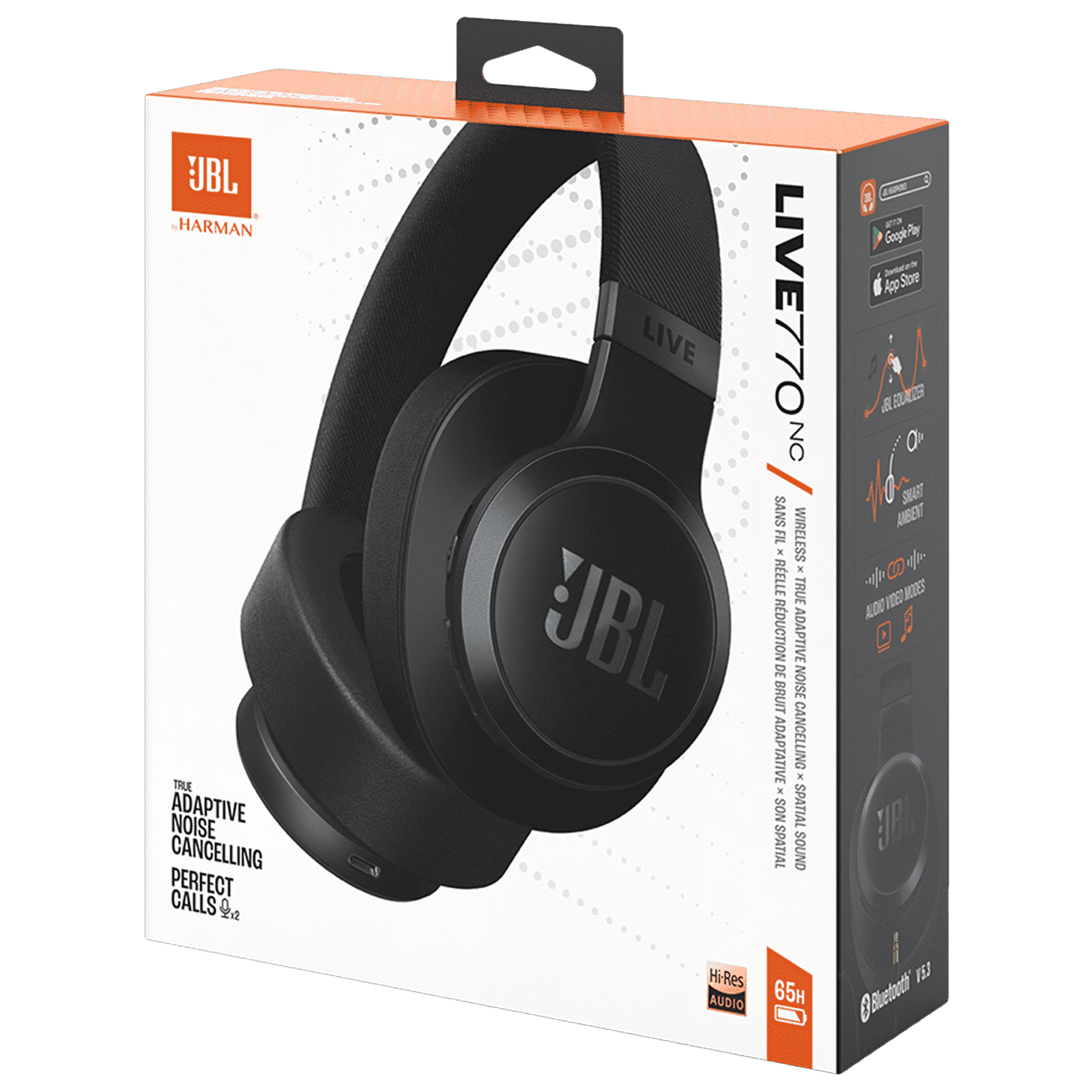 JBL LIVE 770NC Bluetooth Headphone with Mic (Upto 65 Hours Playback, Over Ear, Black)_9