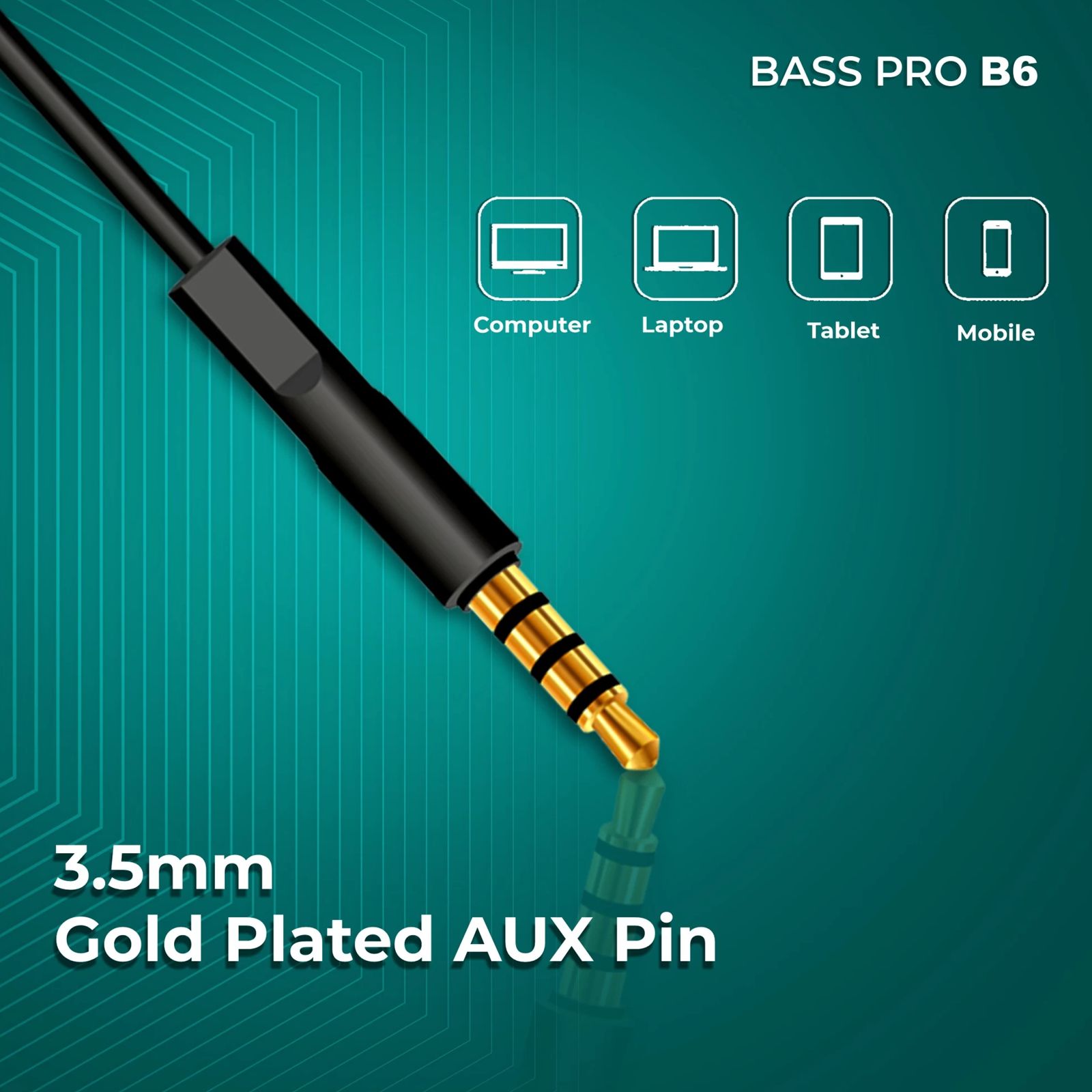 Foxin BASS PRO B6 Wired Earphone with Mic (In Ear, Black)_3