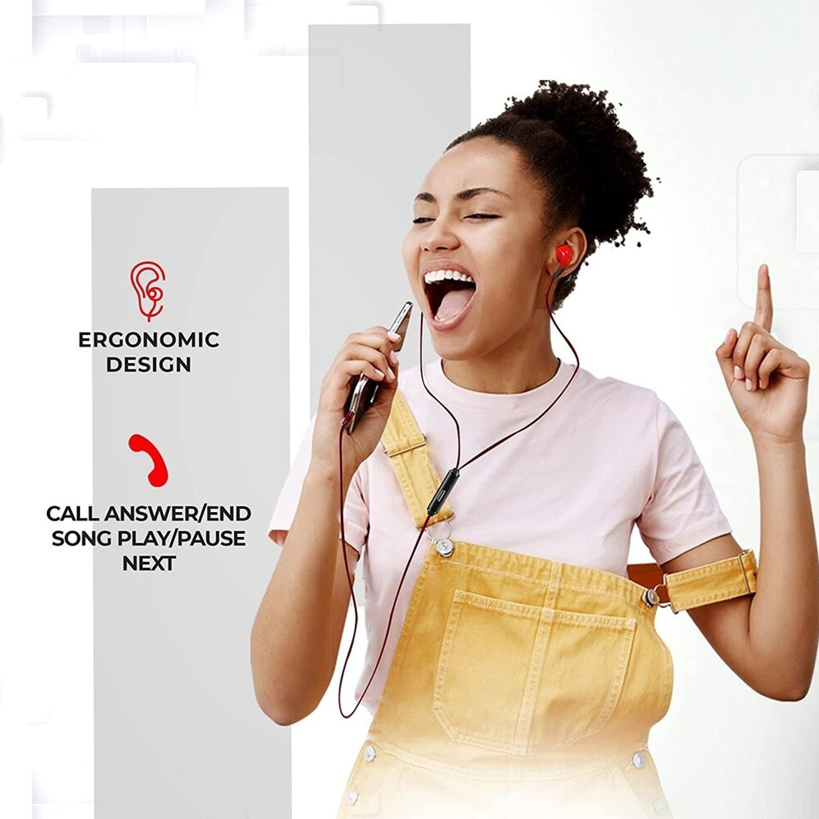 Foxin Bass Pro B9 Wired Earphone with Mic (In Ear, Black and Red) Foxin Bass Pro B9 Wired Earphone with Mic (In Ear, Black and Red)_5