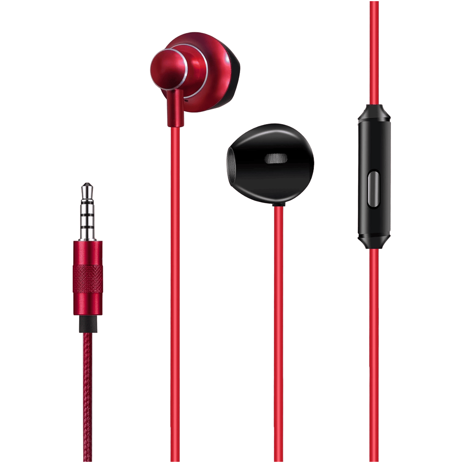 Foxin Bass Pro Plus M6 Wired Earphone with Mic (In Ear, Black and Red)_1
