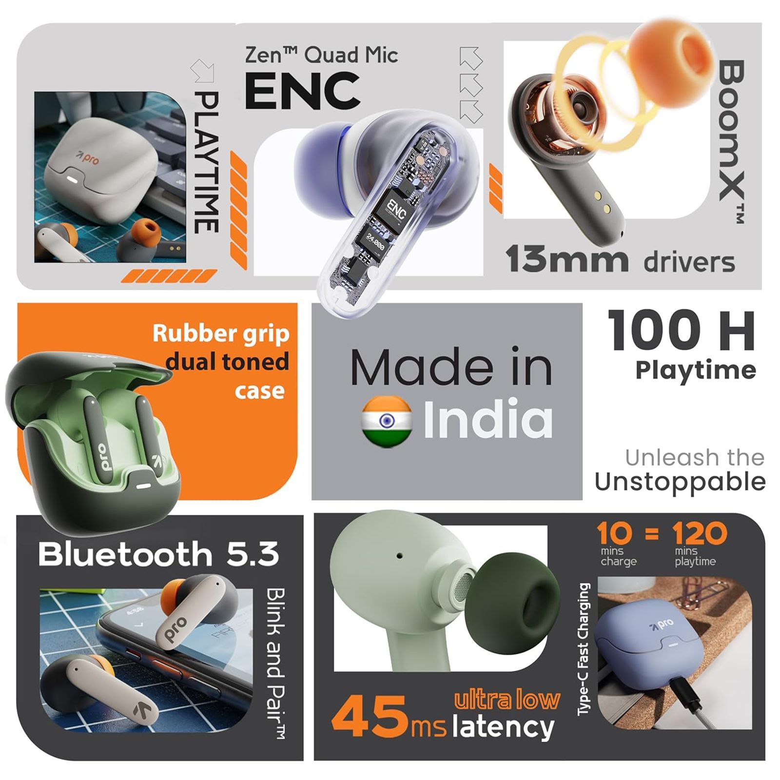 GOBOULT (formerly Boult) Z40 Pro TWS Earbuds with Environmental Noise Cancellation (IPX5 Water Resistant, Fast Charging, Midnight)_13