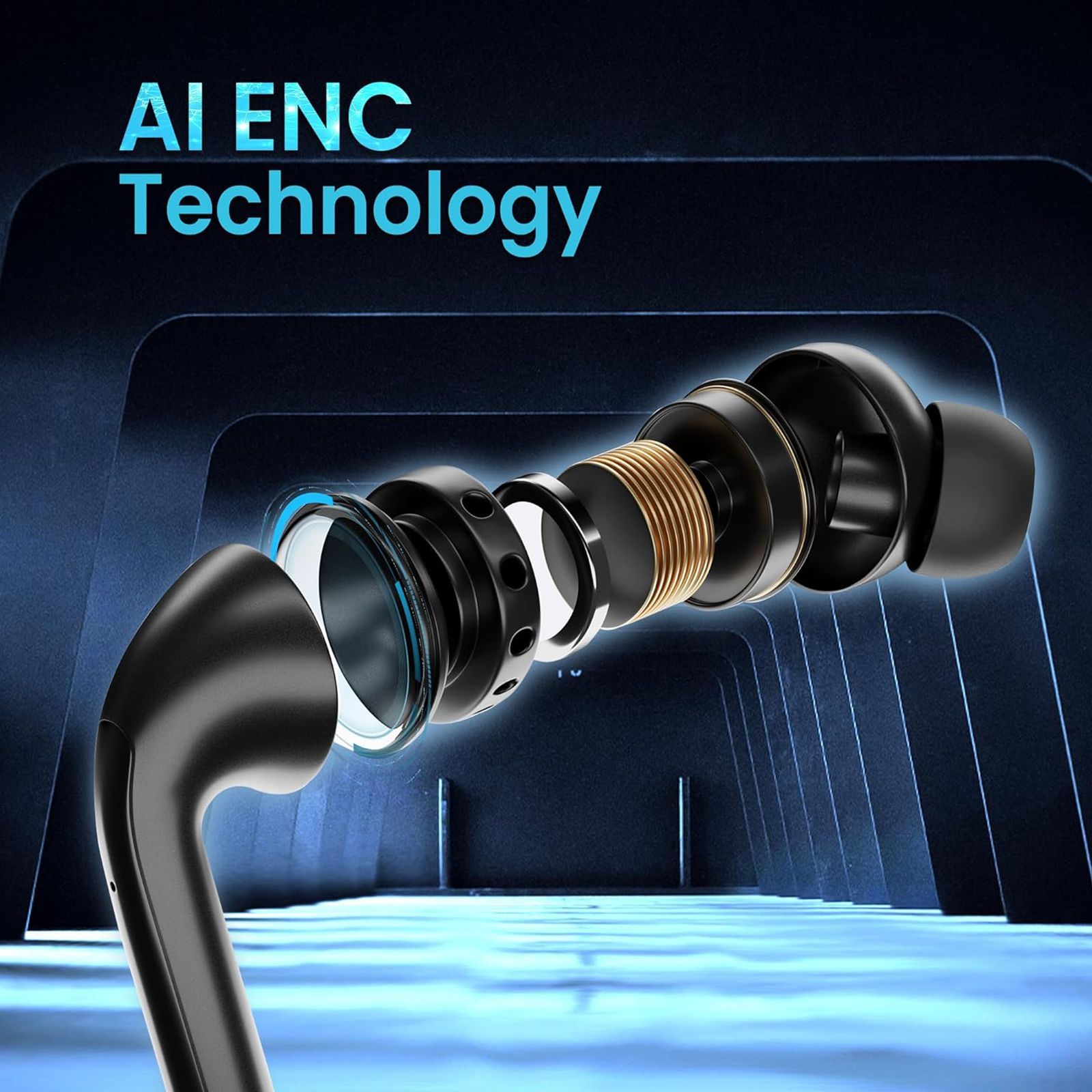 LUMIFORD Max T75 TWS Earbuds with Environmental Noise Cancellation (IPX4 Water Resistant, Smart Touch Control, Black)_6