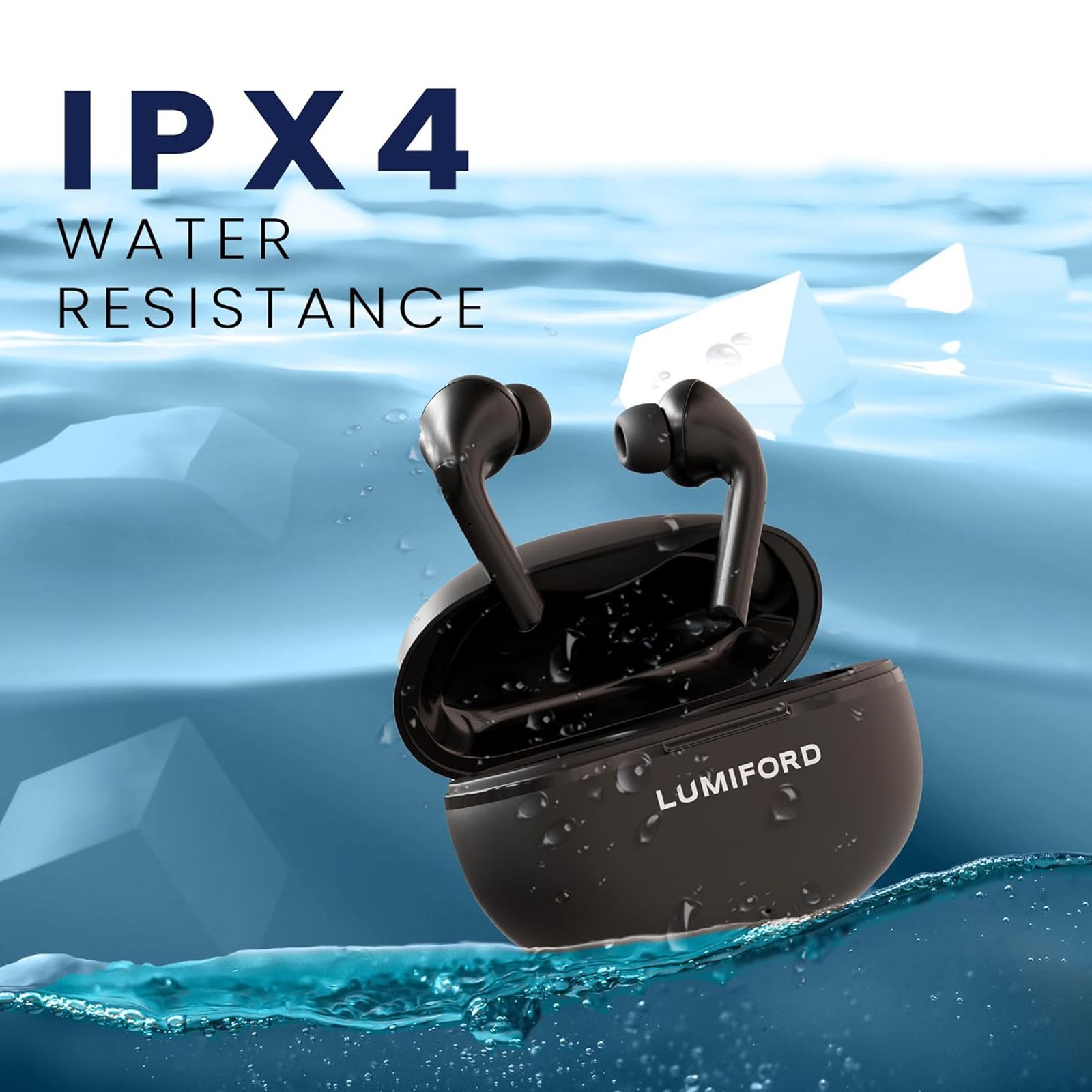 LUMIFORD Max T75 TWS Earbuds with Environmental Noise Cancellation (IPX4 Water Resistant, Smart Touch Control, Black)_8