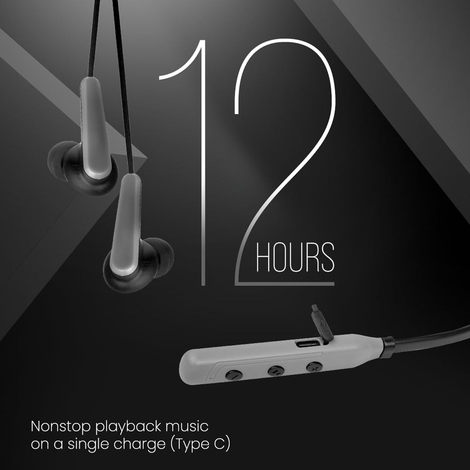 LUMIFORD XploriaHD XP15 Neckband (IPX4 Water Resistant, 16 Hours Playtime, Gun Grey)_3