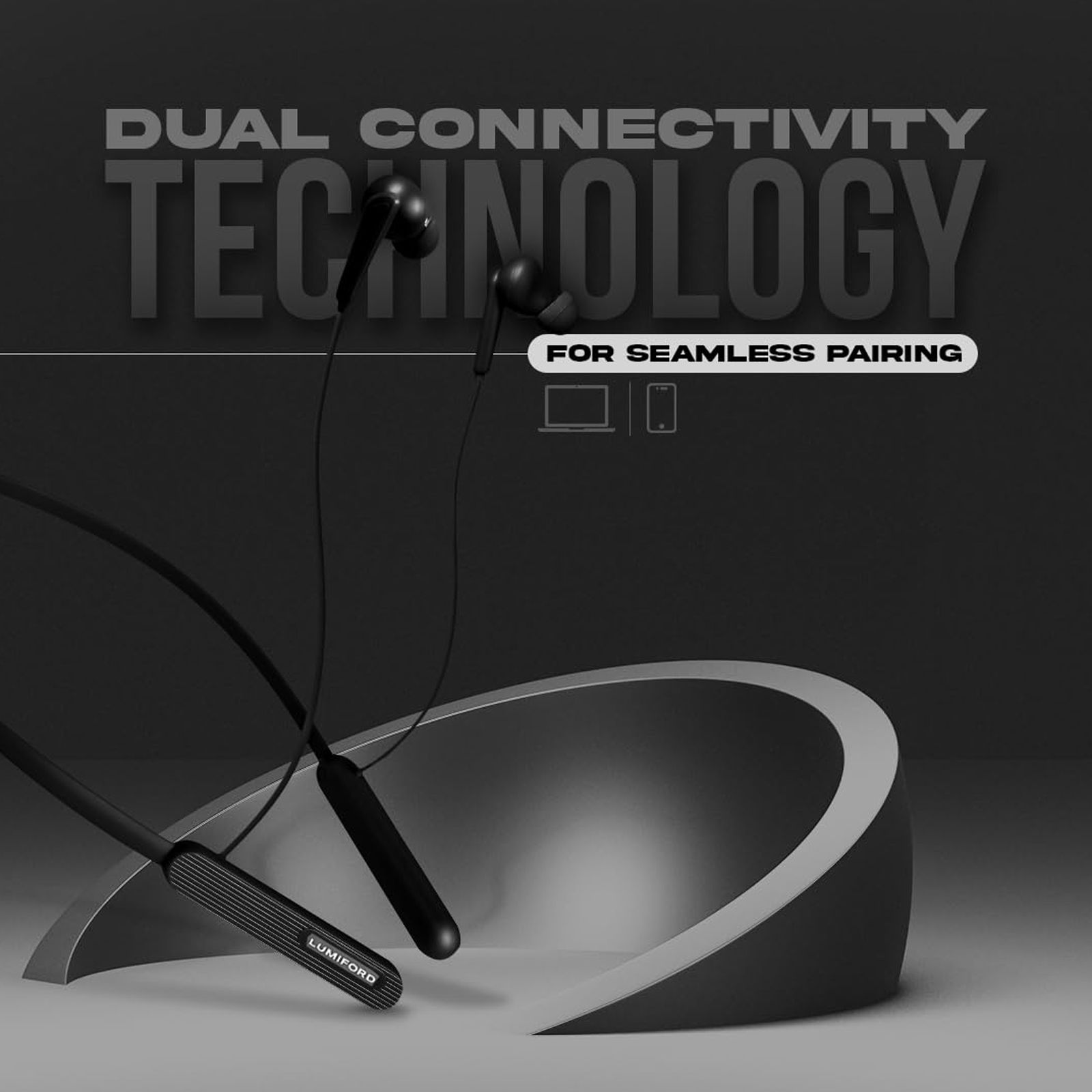 LUMIFORD XploriaHD XP25 Neckband (IPX4 Water Resistant, Upto 12 Hours Playtime, Black)_7