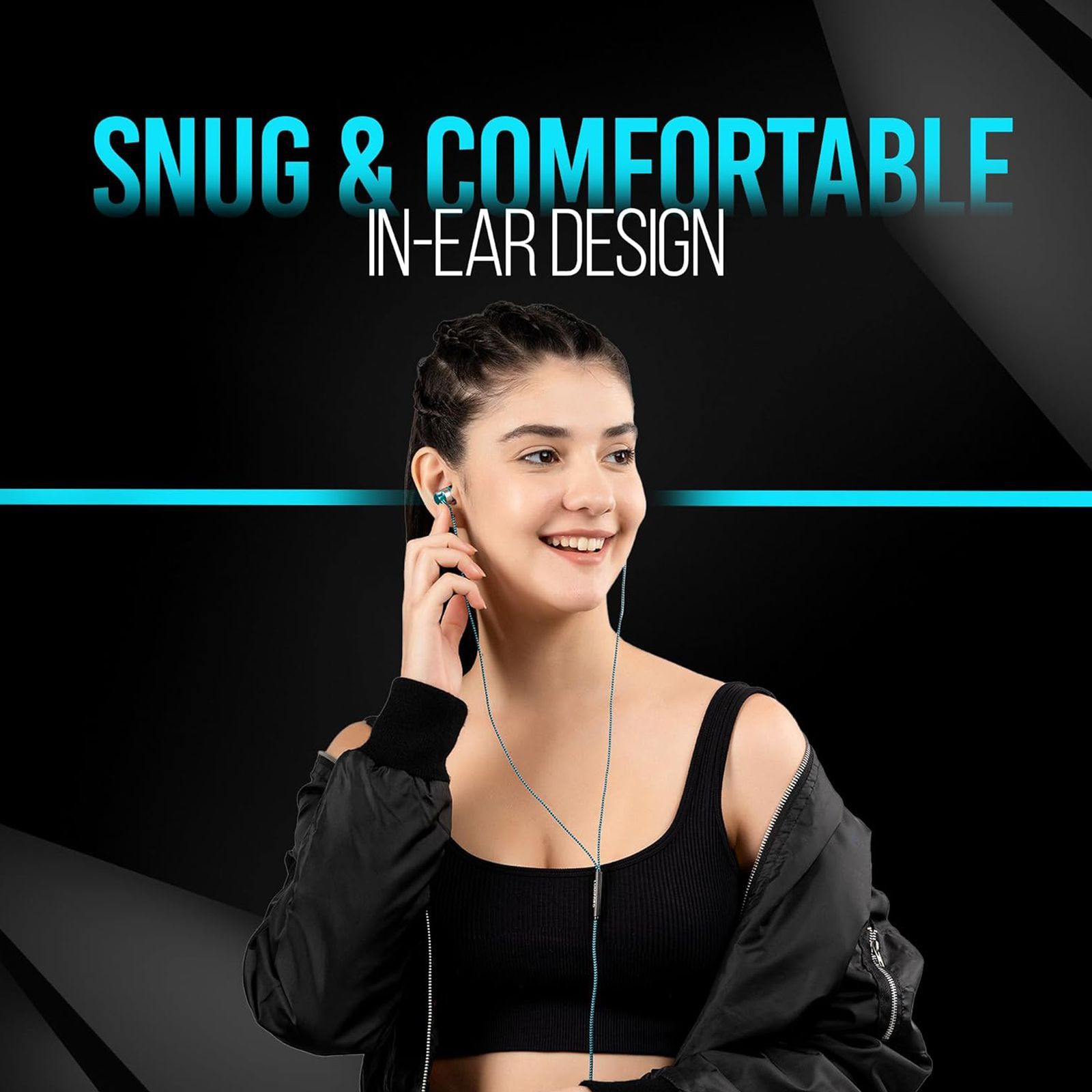 LUMIFORD Ultimate U55 Wired Earphone with Mic (In Ear, Blue)_6