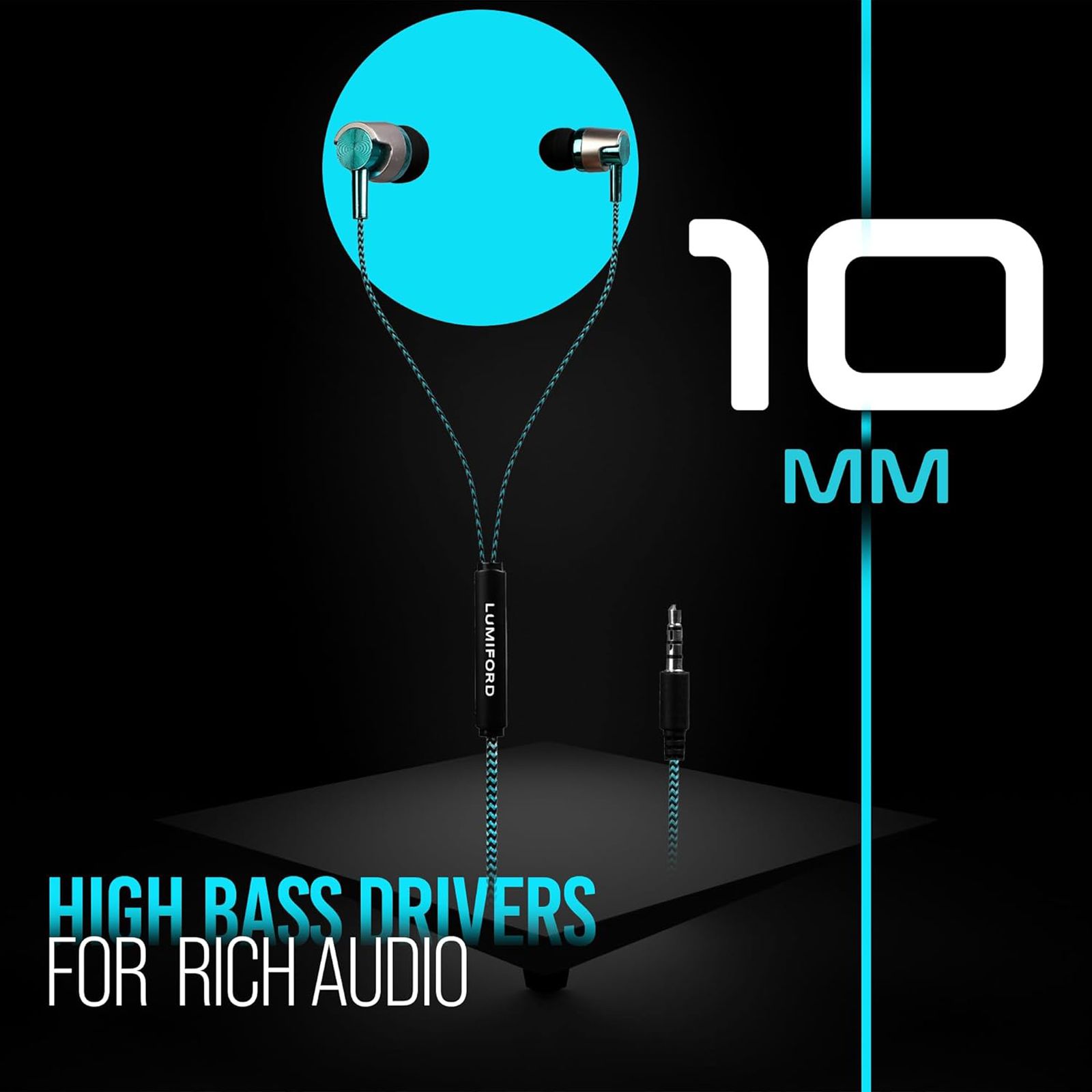 LUMIFORD Ultimate U55 Wired Earphone with Mic (In Ear, Blue)_3