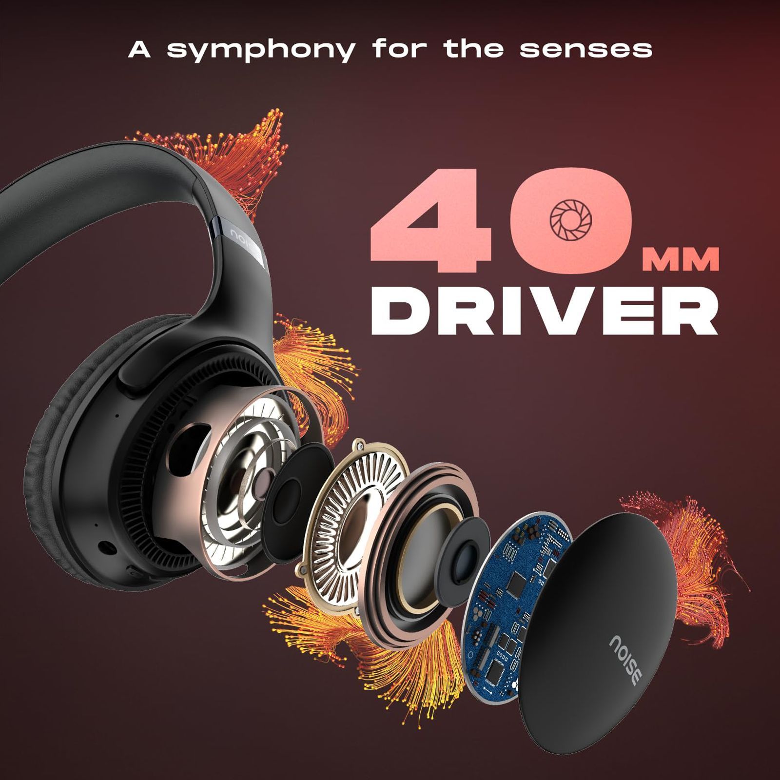 noise Three Bluetooth Headphone with Mic (Google Assistant Enabled, Over Ear, Jet Black)_3