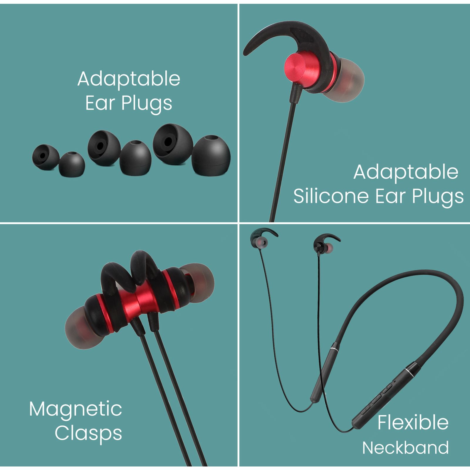 ambrane Melody 29 Neckband (IPX4 Water Resistant, 8 Hours Playtime, Black)_5