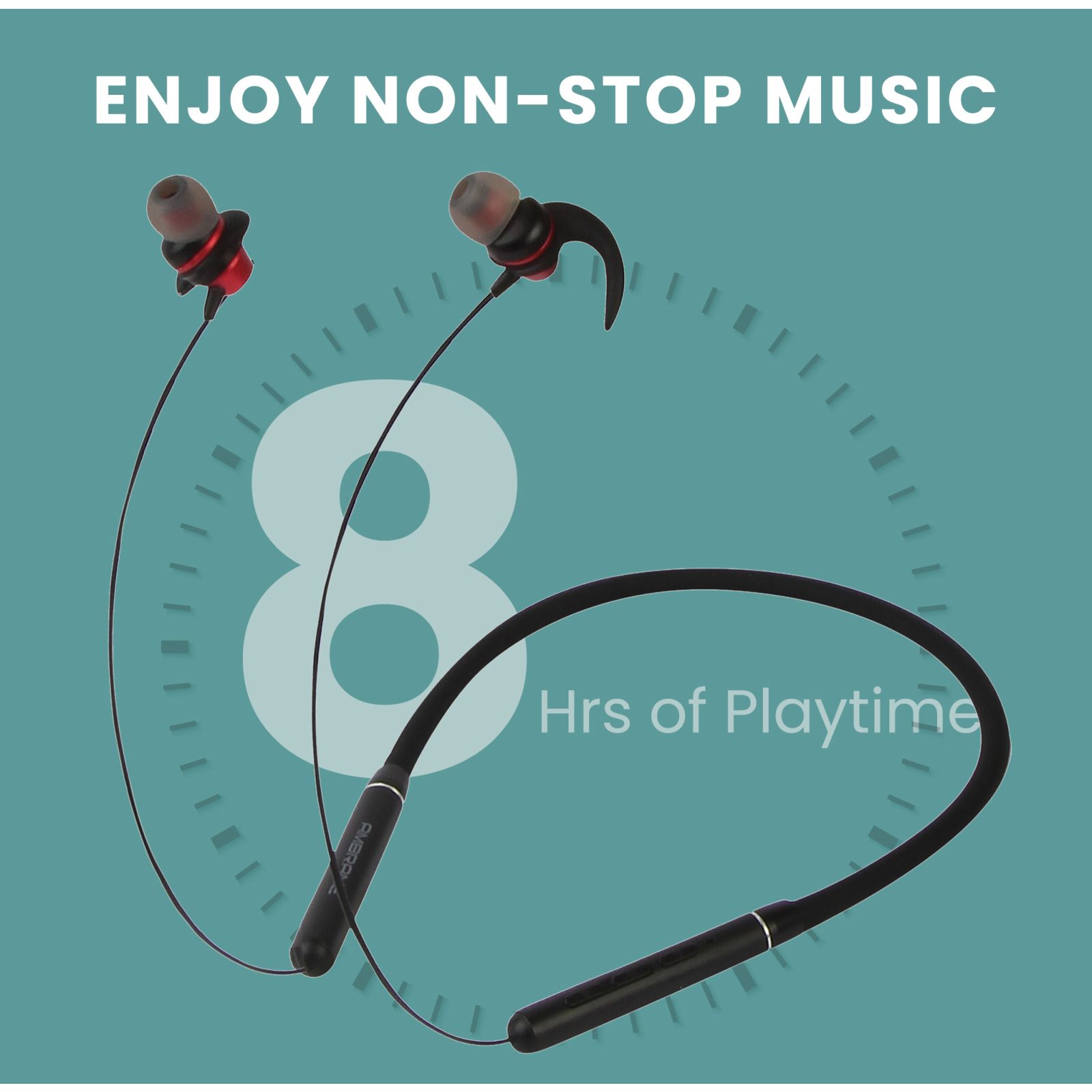 ambrane Melody 29 Neckband (IPX4 Water Resistant, 8 Hours Playtime, Black)_4