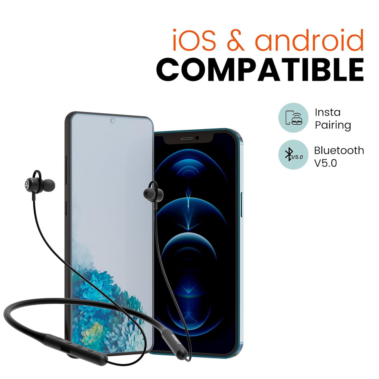 ambrane BassBand Beat Neckband (IPX4 Water Resistant, Fast Charging, Black)_5