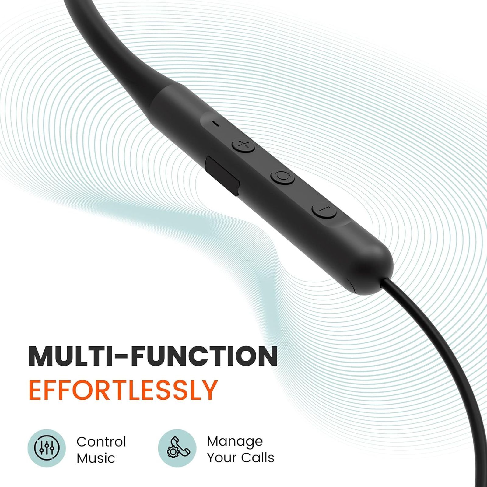 ambrane BassBand Beat Neckband (IPX4 Water Resistant, Fast Charging, Black)_3