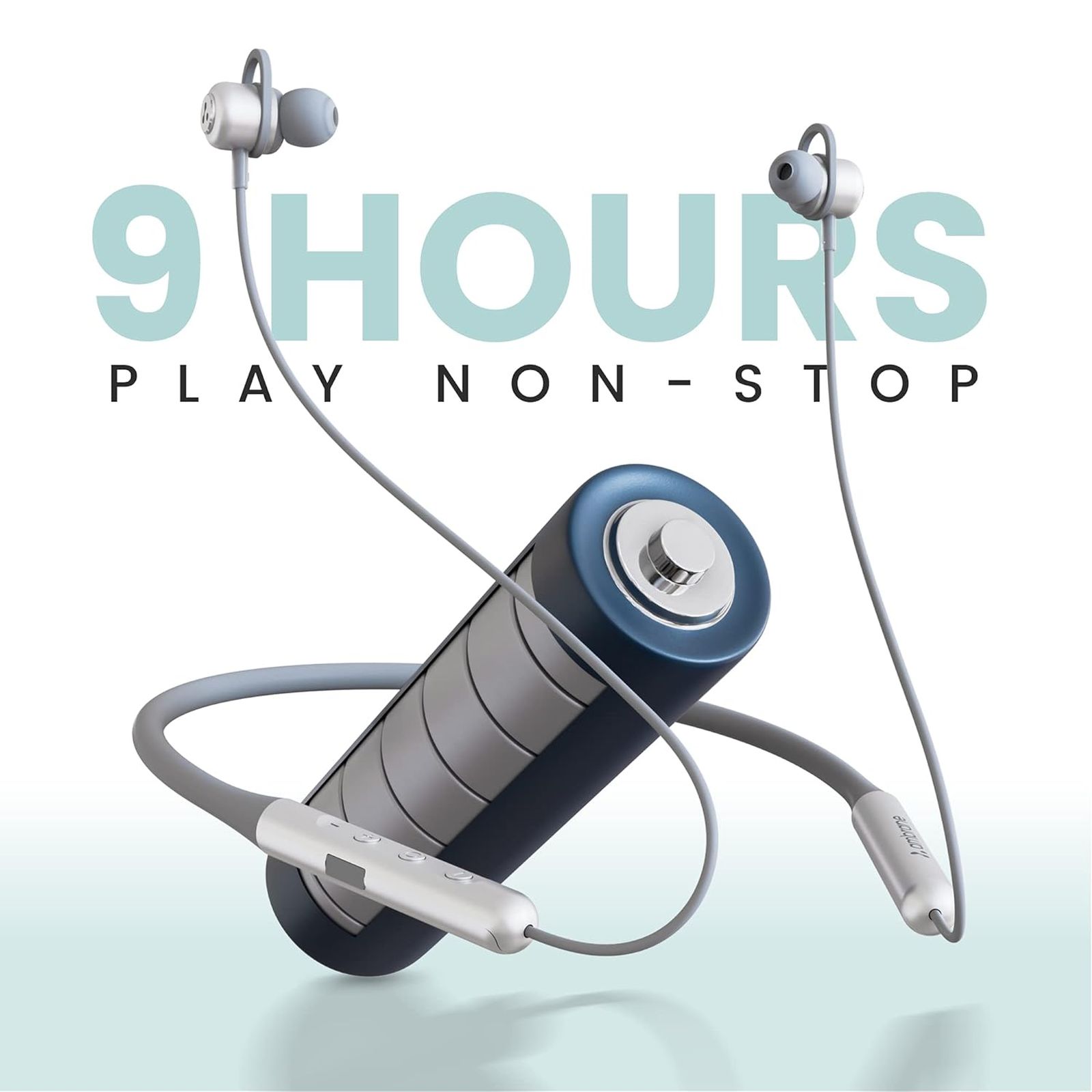 ambrane BassBand Beat Neckband (IPX4 Water Resistant, Fast Charging, Grey)_2