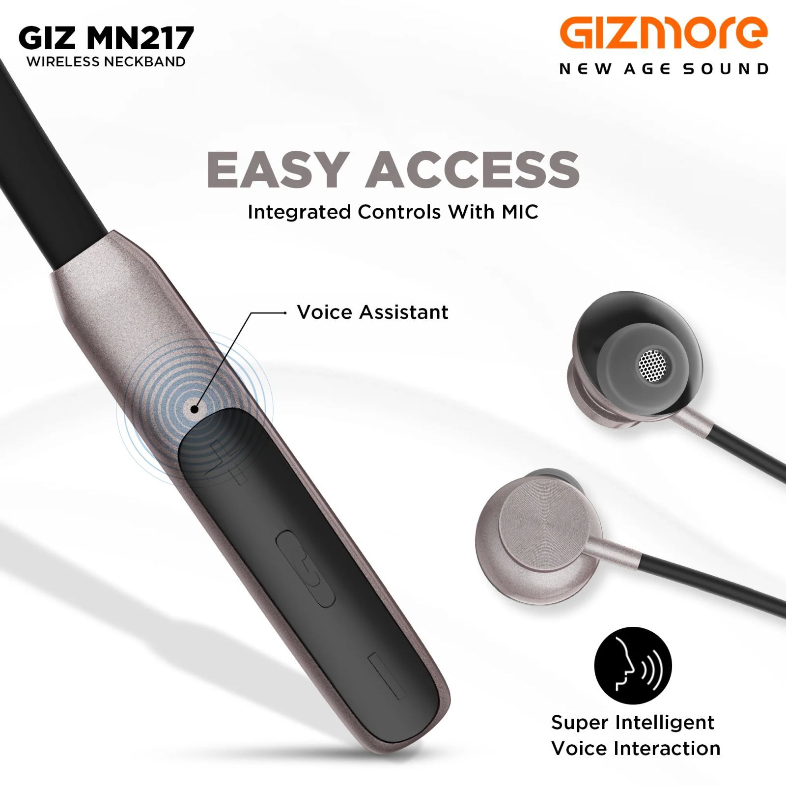 GIZmore GIZ MN217 Neckband (Sweatproof, 360 Degree Surround Stereo Sound, Black)_5