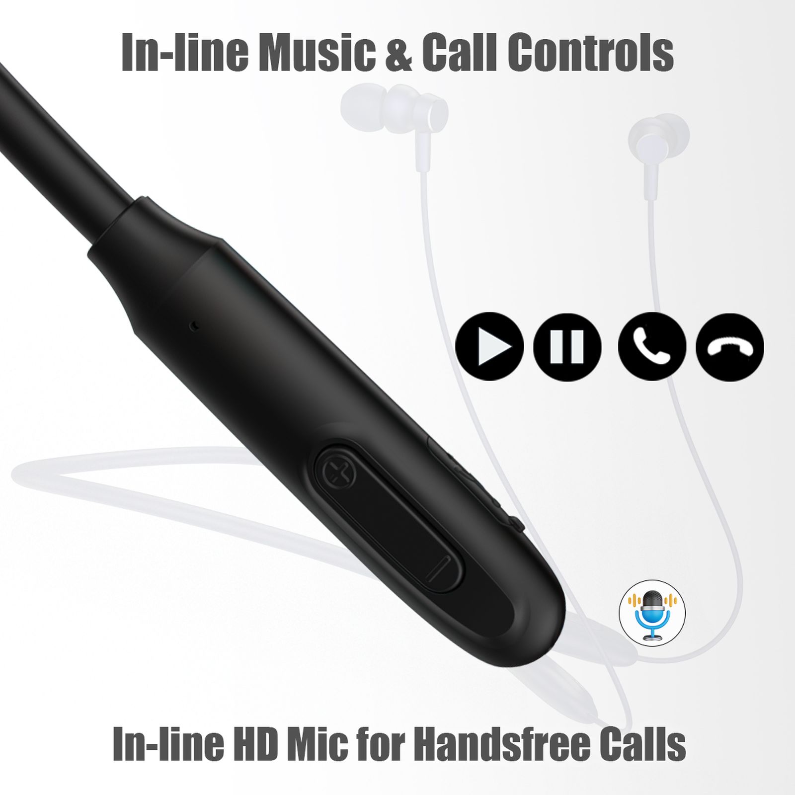 pTron InTunes Ace Neckband with Passive Noise Cancellation (IPX5 Water Resistant, Fast Charging, Black)_6