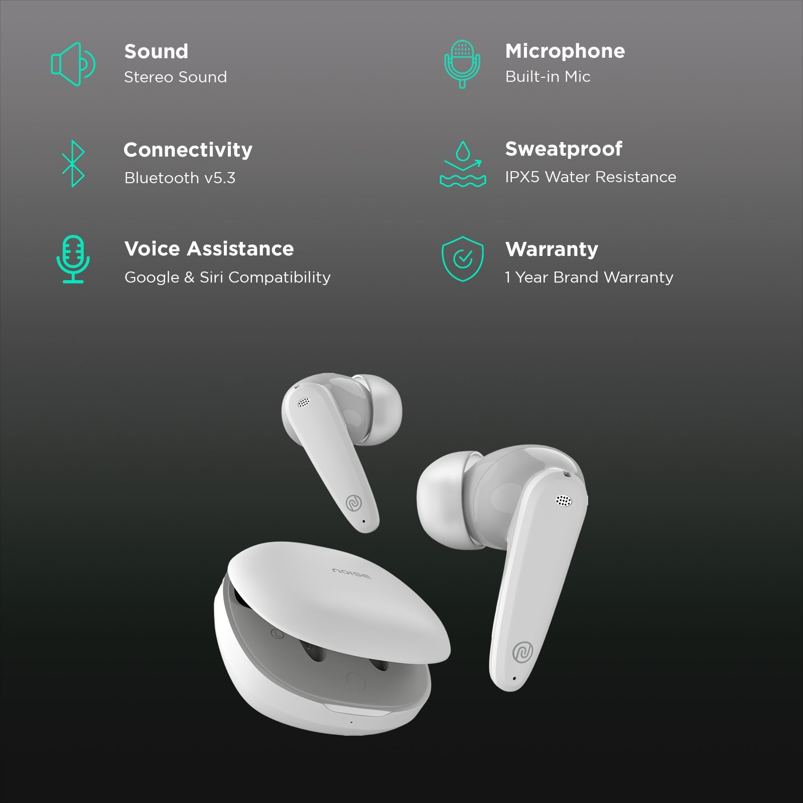 noise Buds VS404 TWS Earbuds with Environmental Noise Cancellation (IPX5 Water Resistant, Instacharge, Snow White)_2
