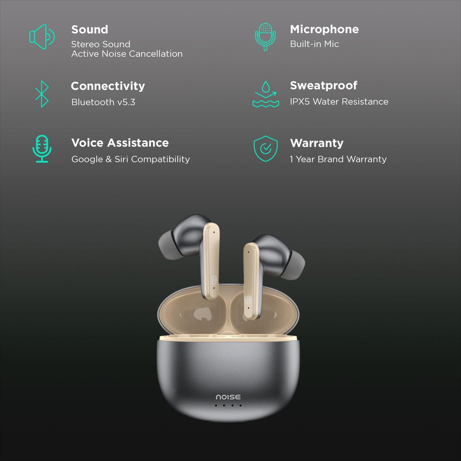 noise Buds VS104 Max TWS Earbuds with Active Noise Cancellation (IPX5 Water Resistant, Instacharge, Silver Grey) noise Buds VS104 Max TWS Earbuds with Active Noise Cancellation (IPX5 Water Resistant, Instacharge, Silver Grey)_2
