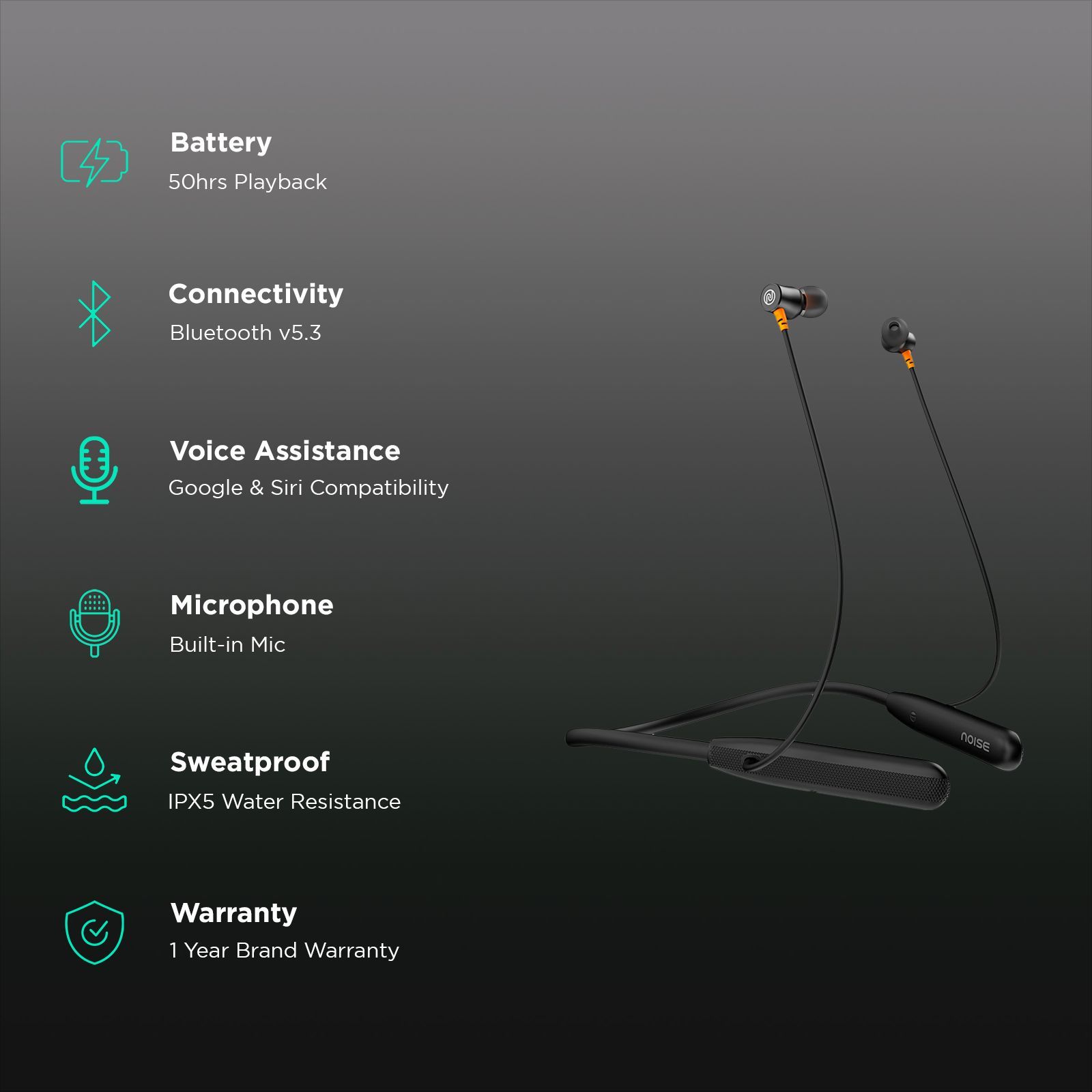 noise Airwave Neckband with Environmental Noise Cancellation (IPX5 Water Resistant, 3 EQ Modes, Jet Black)_2