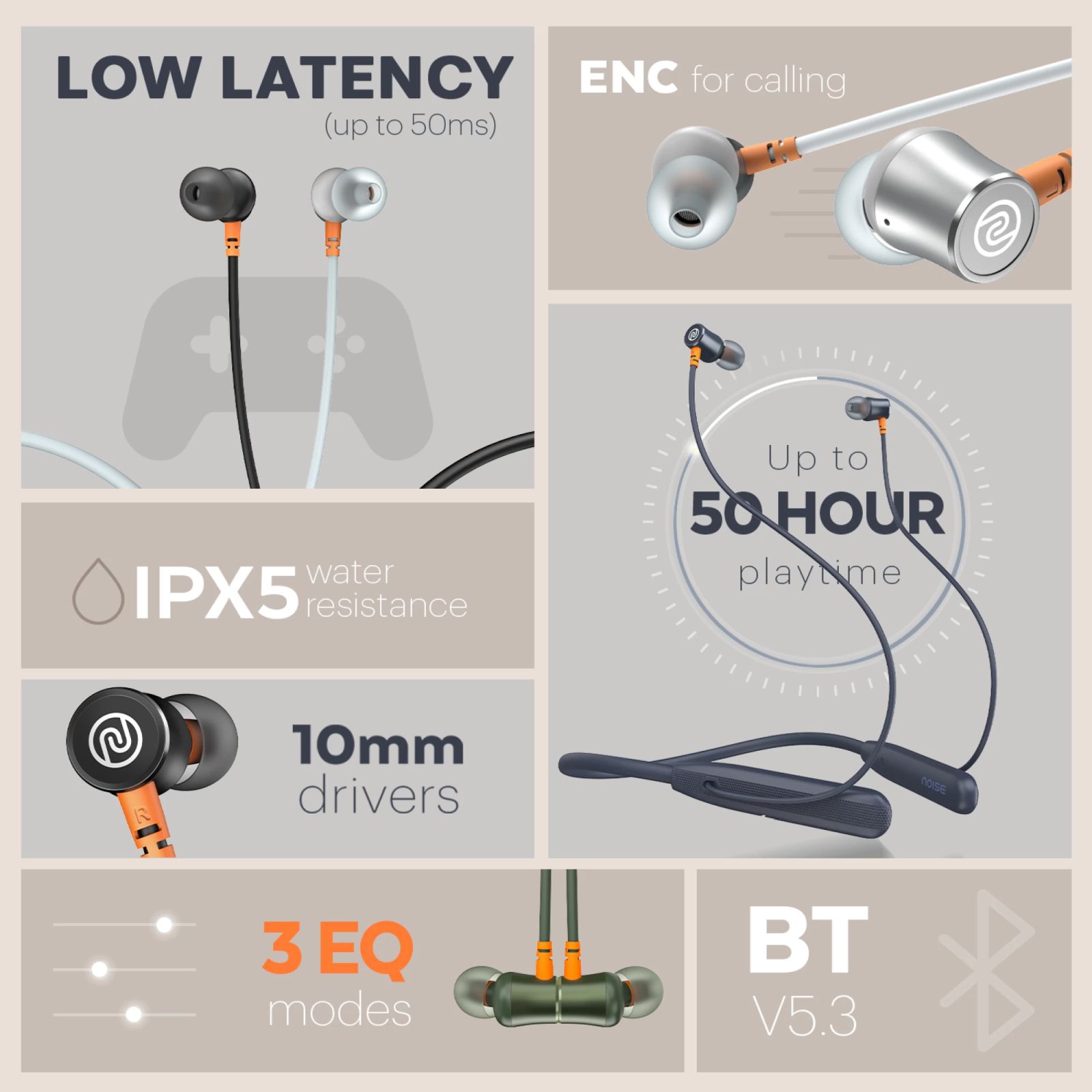 noise Airwave Neckband with Environmental Noise Cancellation (IPX5 Water Resistant, 3 EQ Modes, Midnight Blue)_2