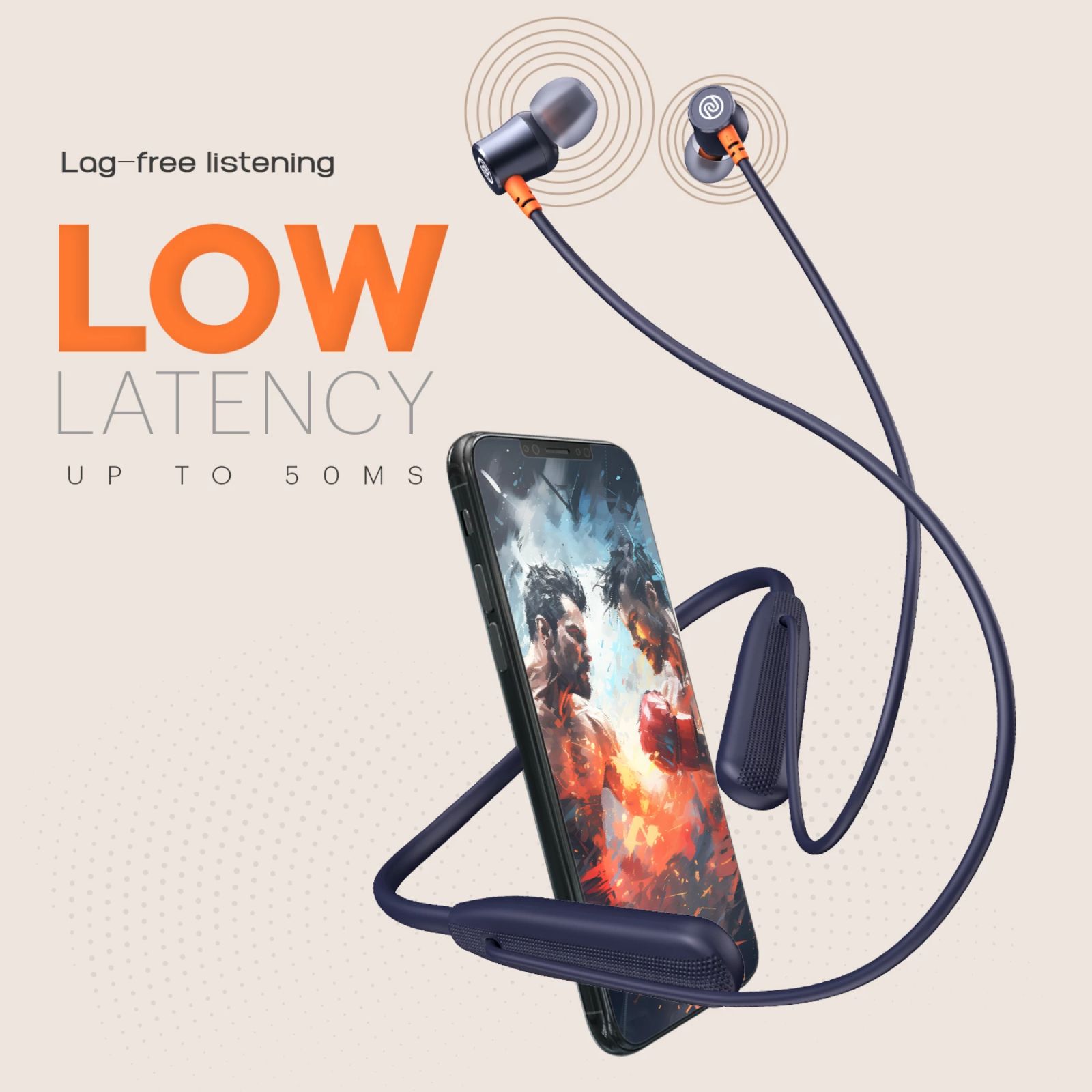 noise Airwave Neckband with Environmental Noise Cancellation (IPX5 Water Resistant, 3 EQ Modes, Midnight Blue)_4