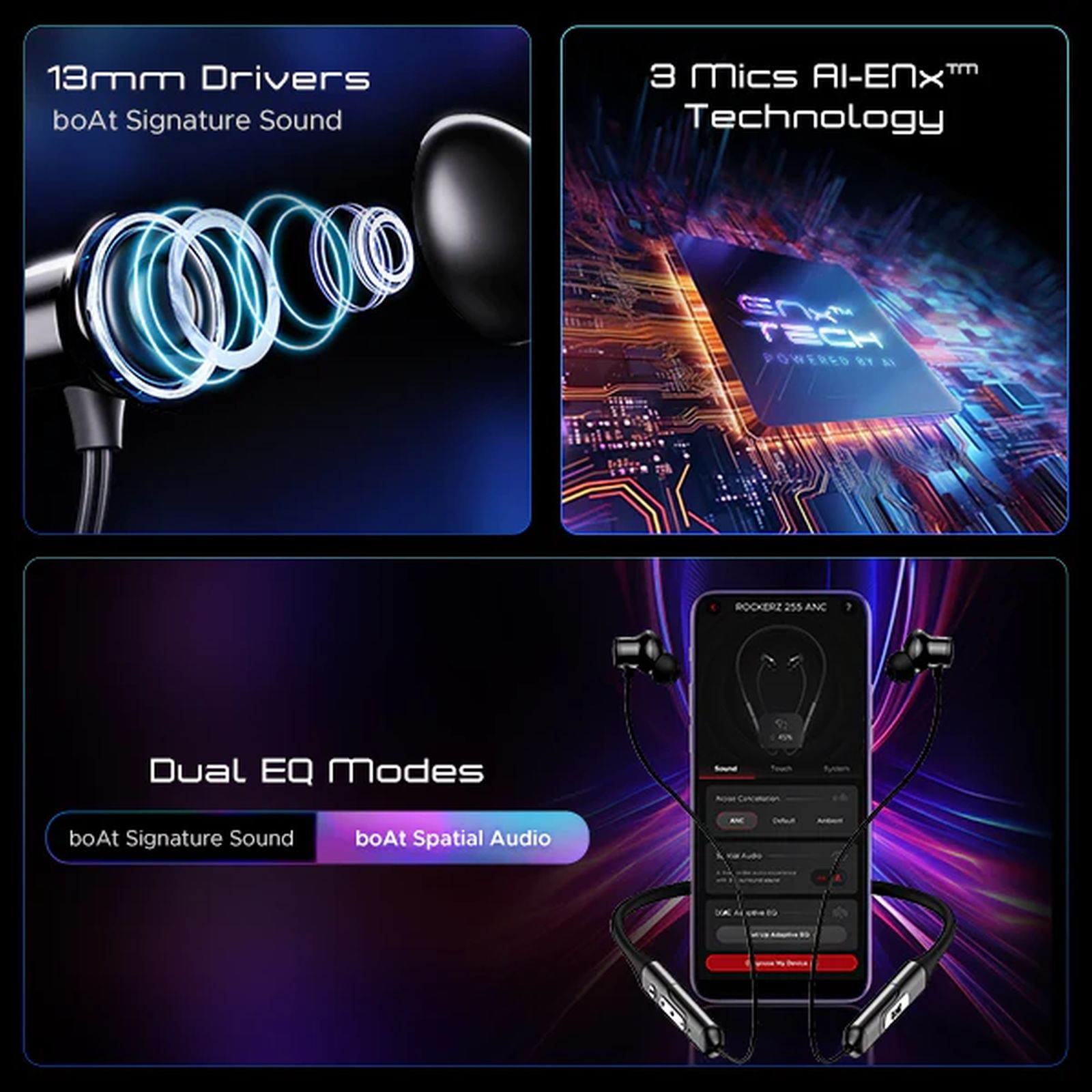 boAt Rockerz 255 Neckband with Active Noise Cancellation ((IPX4 Water Resistant, Beast Mode, Raven Black)_6