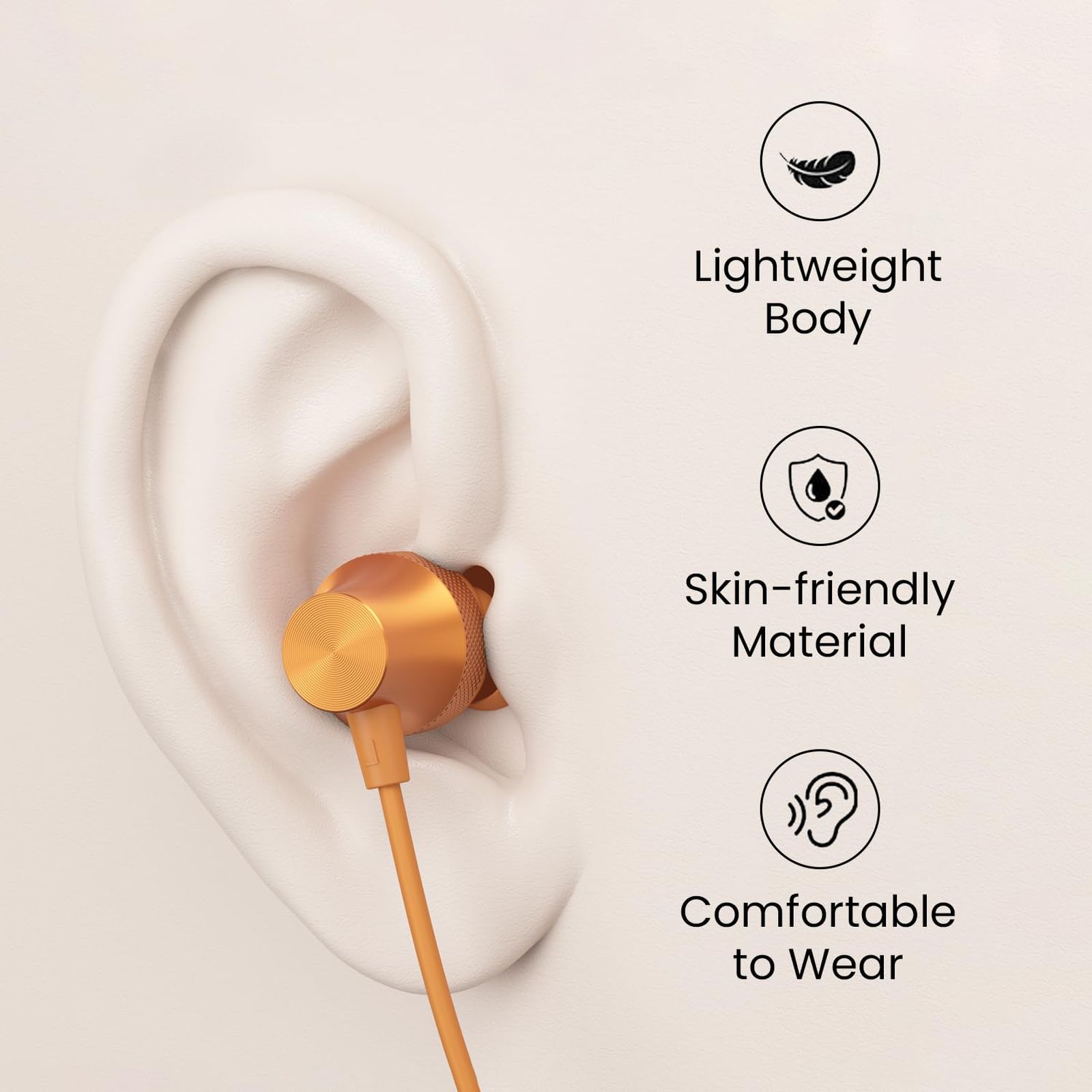 PORTRONICS Conch Beat C POR 2286 Wired Earphone with Mic (USB Type C Connector, In Ear, Yellow)_7