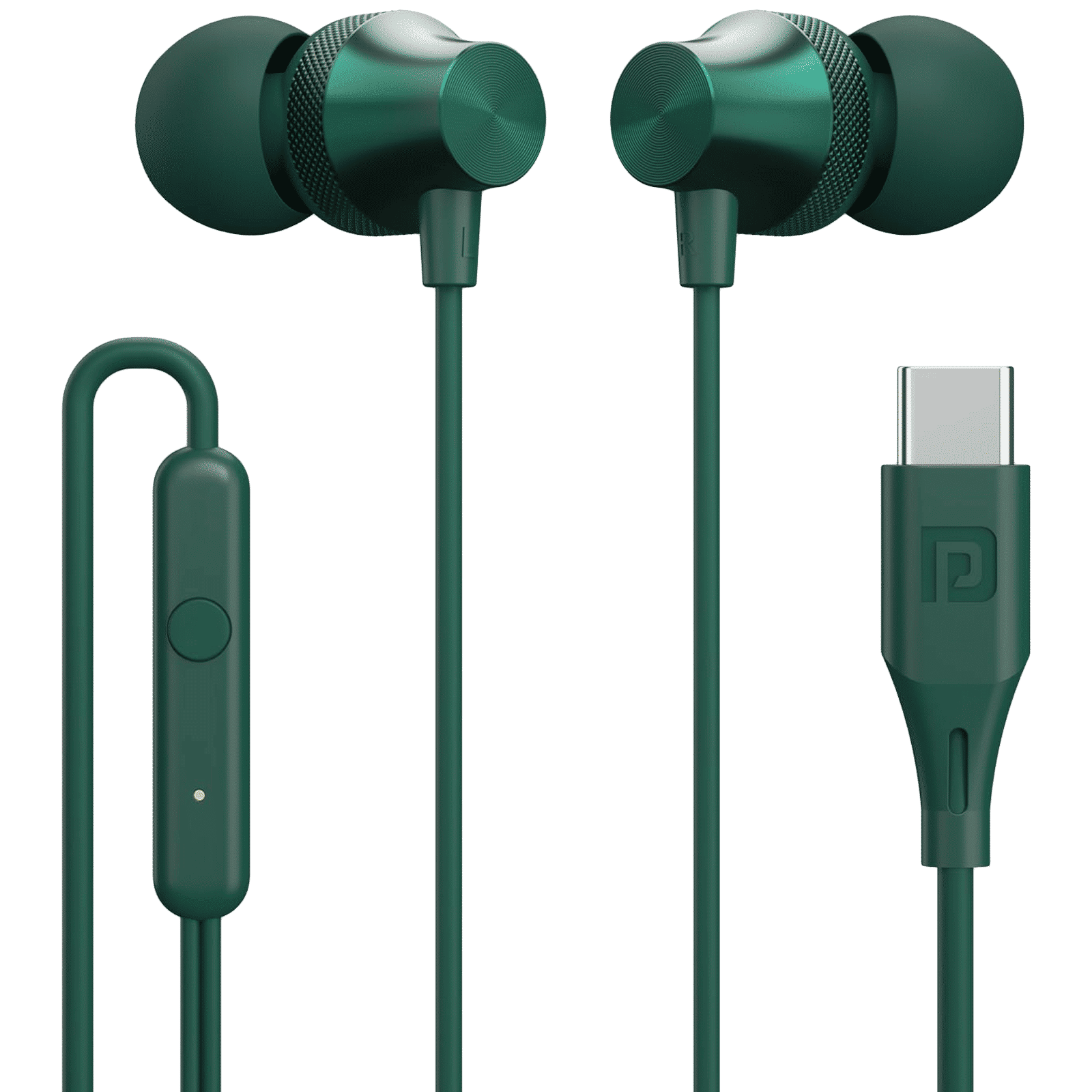 PORTRONICS Conch Beat C POR 2287 Wired Earphone with Mic (USB Type C Connector, In Ear, Green)_1