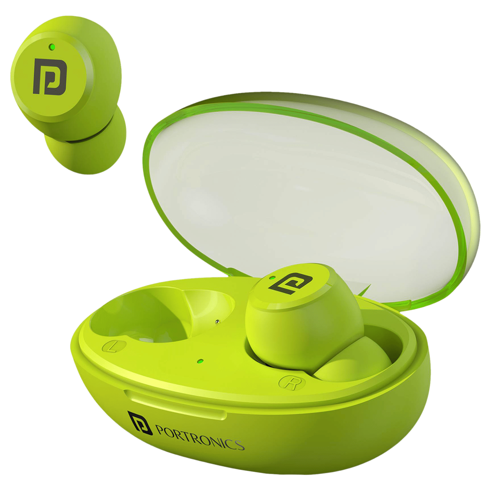 PORTRONICS Harmonics Twins S13 POR2227 TWS Earbuds (IPX5 Water & Sweat Resistant, Deep Bass Technology, Green)_1