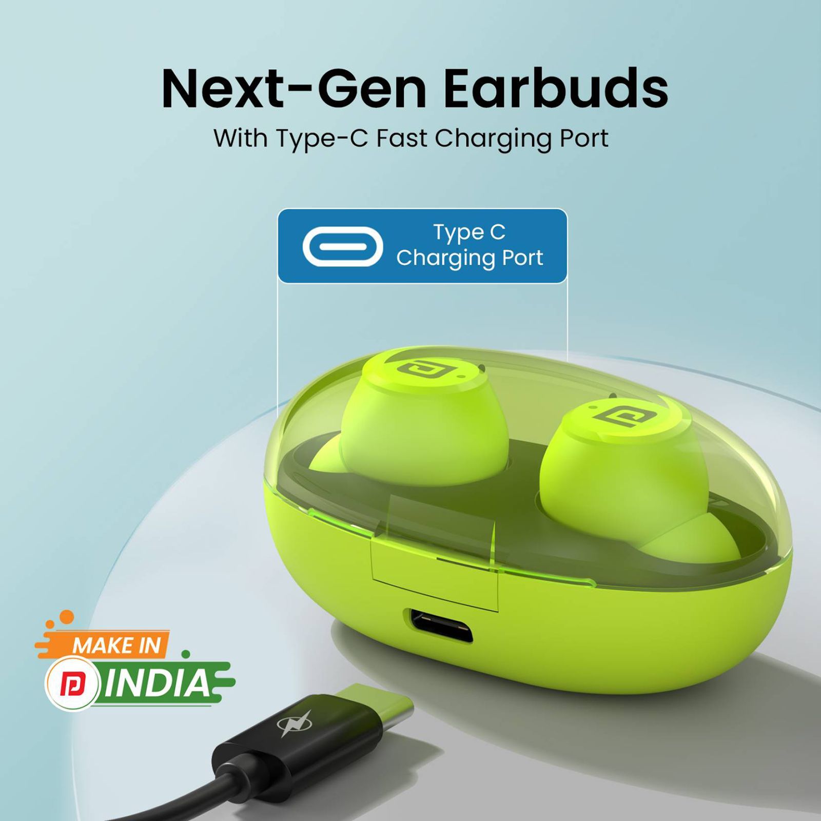 PORTRONICS Harmonics Twins S13 POR2227 TWS Earbuds (IPX5 Water & Sweat Resistant, Deep Bass Technology, Green)_6