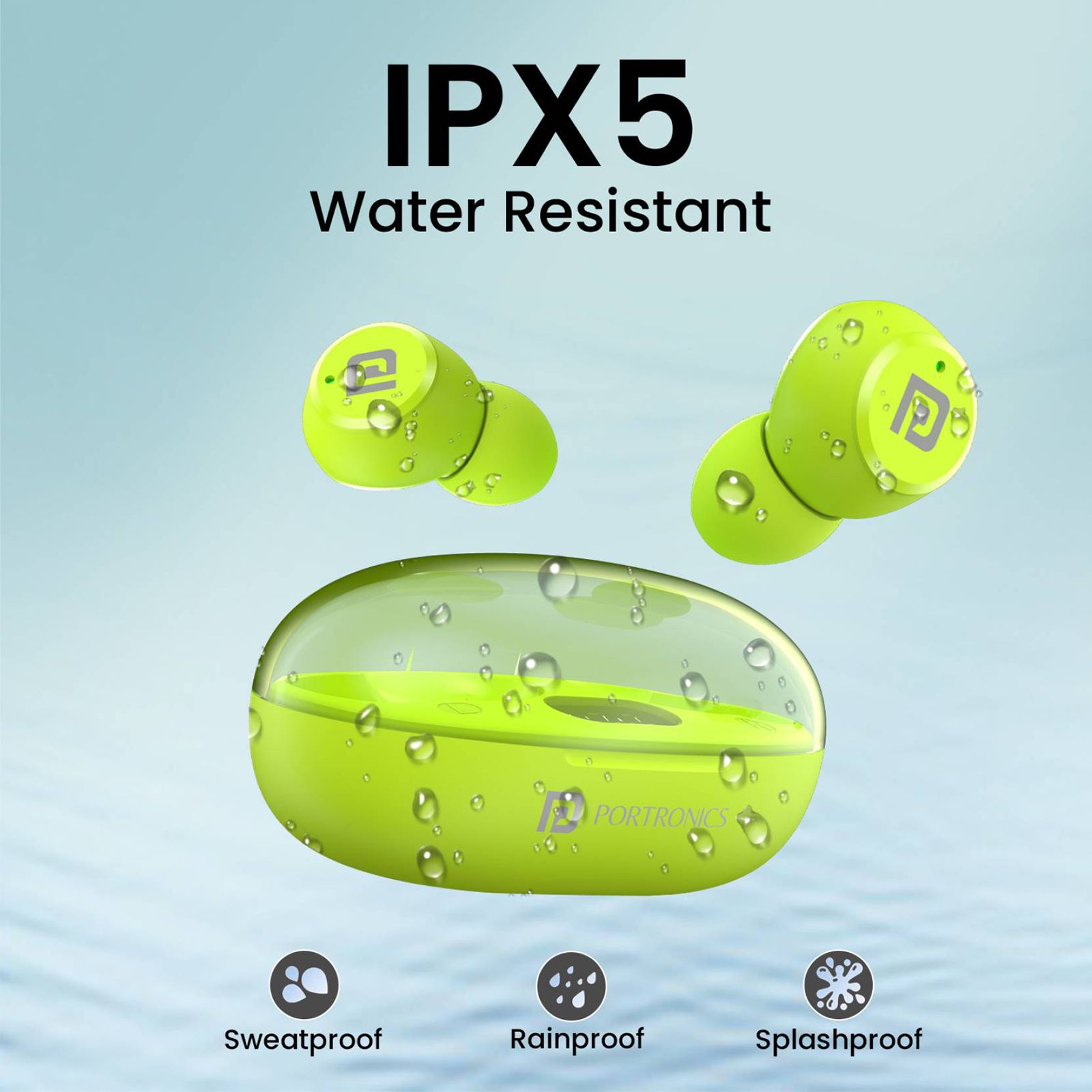 PORTRONICS Harmonics Twins S13 POR2227 TWS Earbuds (IPX5 Water & Sweat Resistant, Deep Bass Technology, Green)_7