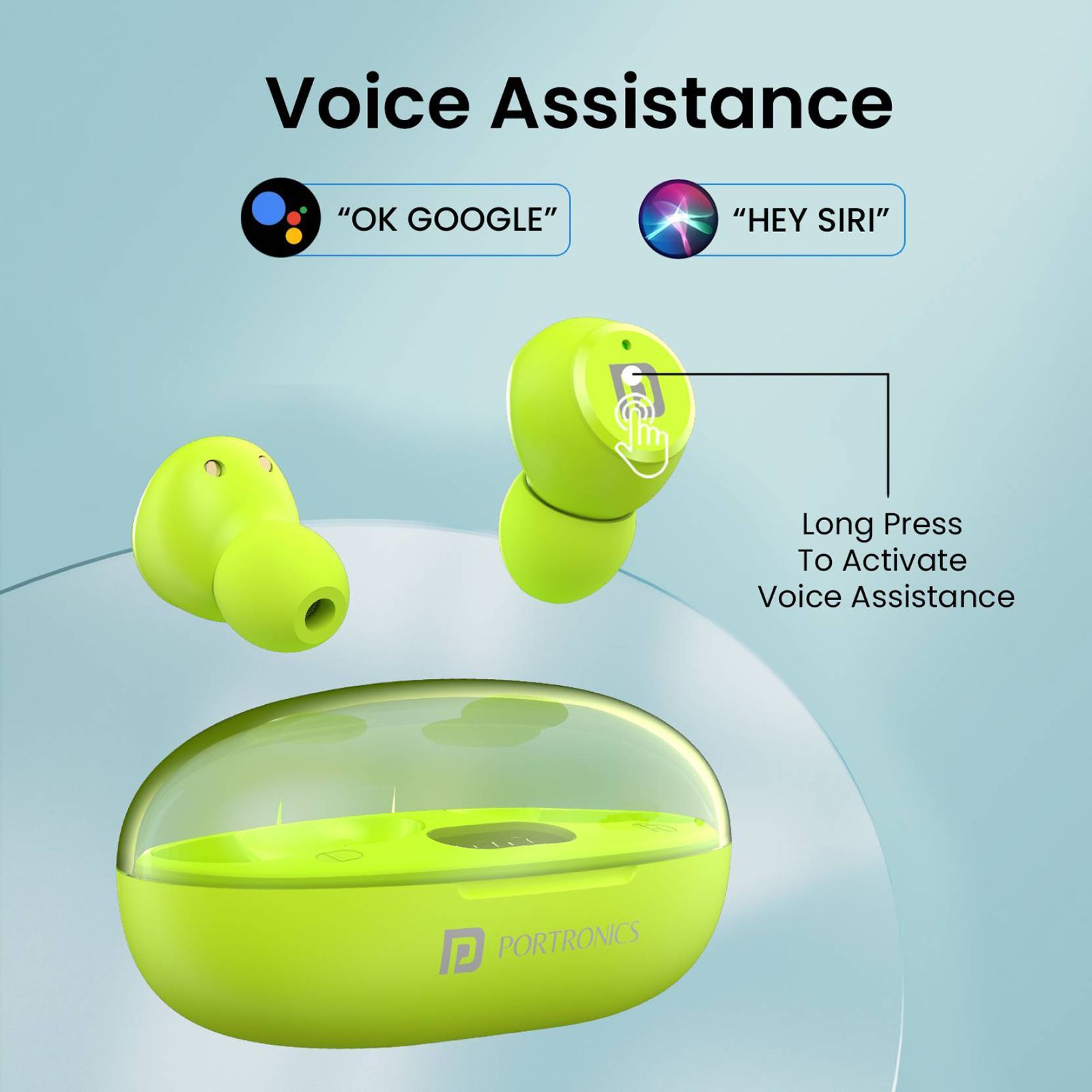 PORTRONICS Harmonics Twins S13 POR2227 TWS Earbuds (IPX5 Water & Sweat Resistant, Deep Bass Technology, Green)_9