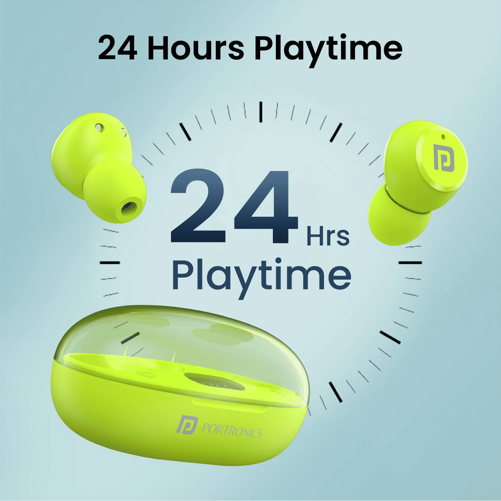 PORTRONICS Harmonics Twins S13 POR2227 TWS Earbuds (IPX5 Water & Sweat Resistant, Deep Bass Technology, Green)_3