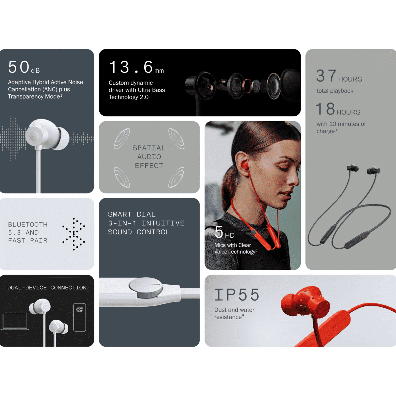 Nothing Pro Neckband with Active Noise Cancellation (IP55 Water & Dust Resistant, Ultra Bass Technology, Dark Grey)_6