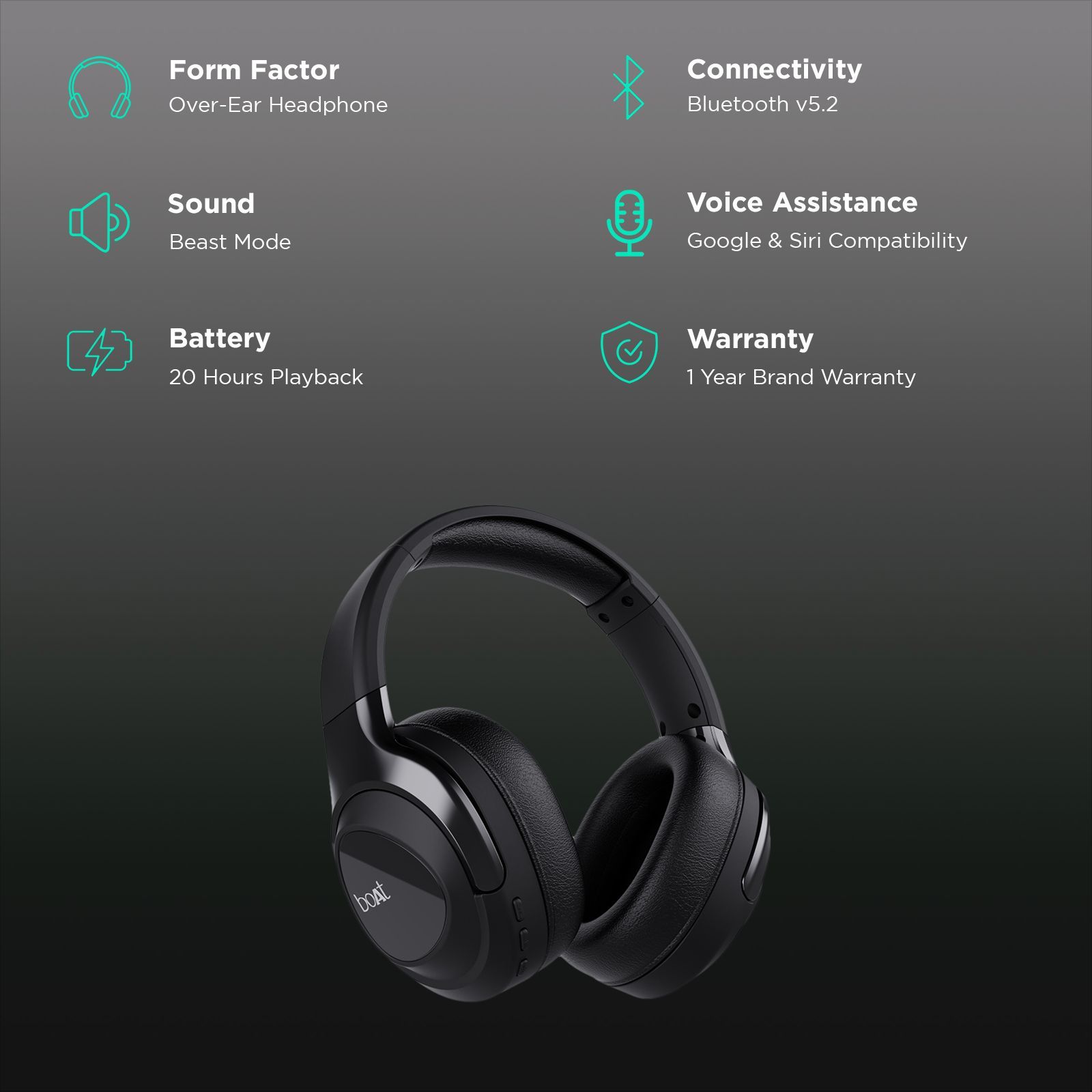 boAt Nirvana Eutopia Bluetooth Headphone with Mic (Upto 20 Hours Playback, Over Ear, Primia Black)_2