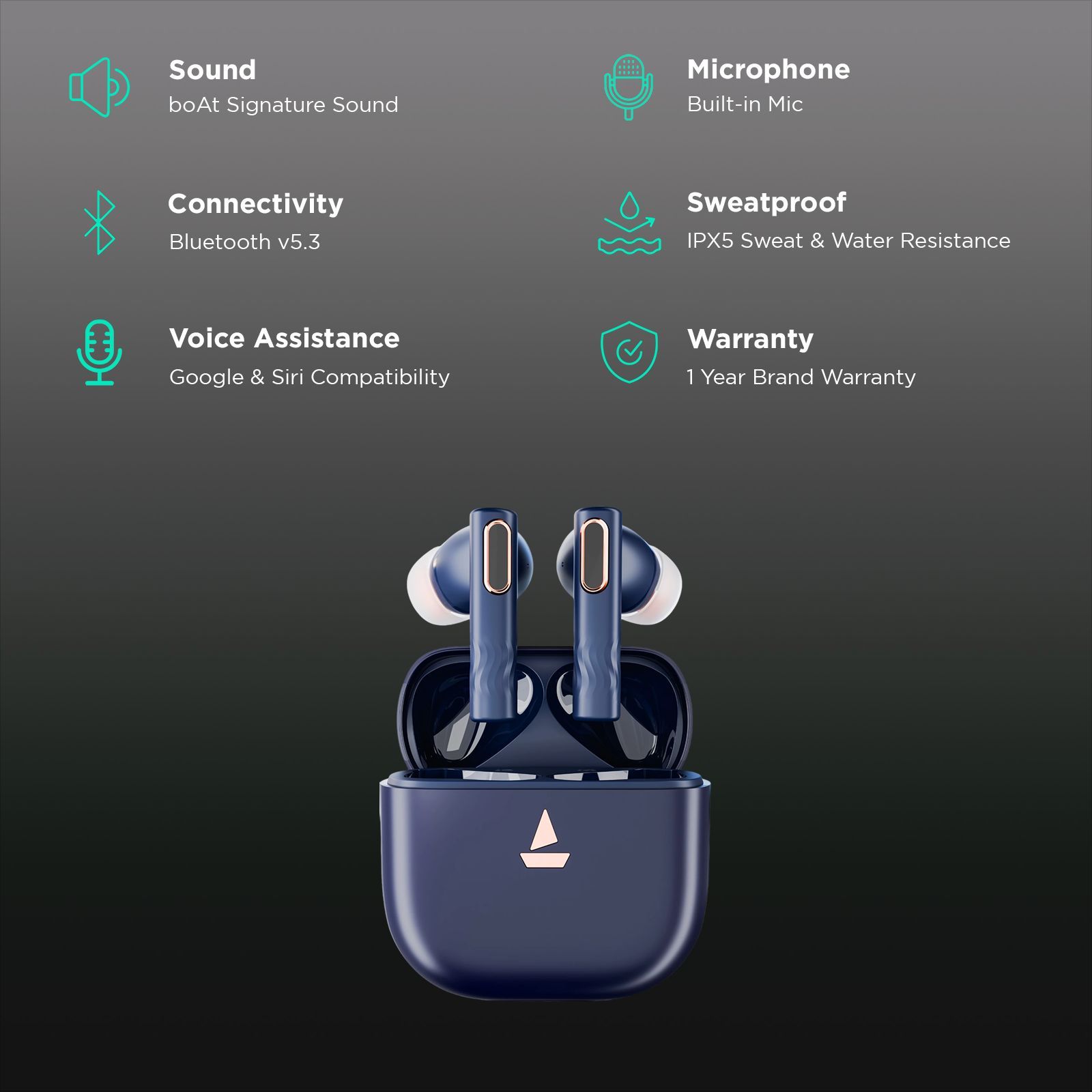 boAt Nirvana Nebula TWS Earbuds with Active Noise Cancellation (IPX5 Sweat & Water Resistant, Fast Charge, Interstellar Blue)_2