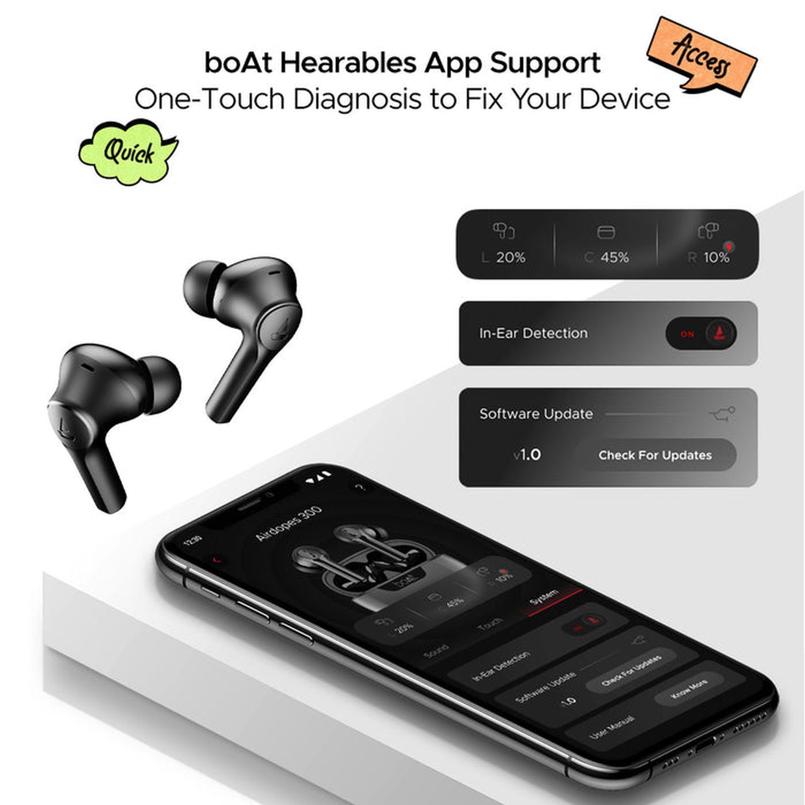 boAt Airdopes 300 TWS Earbuds with AI Environmental Noise Cancellation (IPX4 Water Proof, Splash & Sweat Resistance, 50 Hours Playback, Gunmetal Black) boAt Airdopes 300 TWS Earbuds with AI Environmental Noise Cancellation (IPX4 Water Proof, Splash & Sweat Resistance, 50 Hours Playback, Gunmetal Black)_6