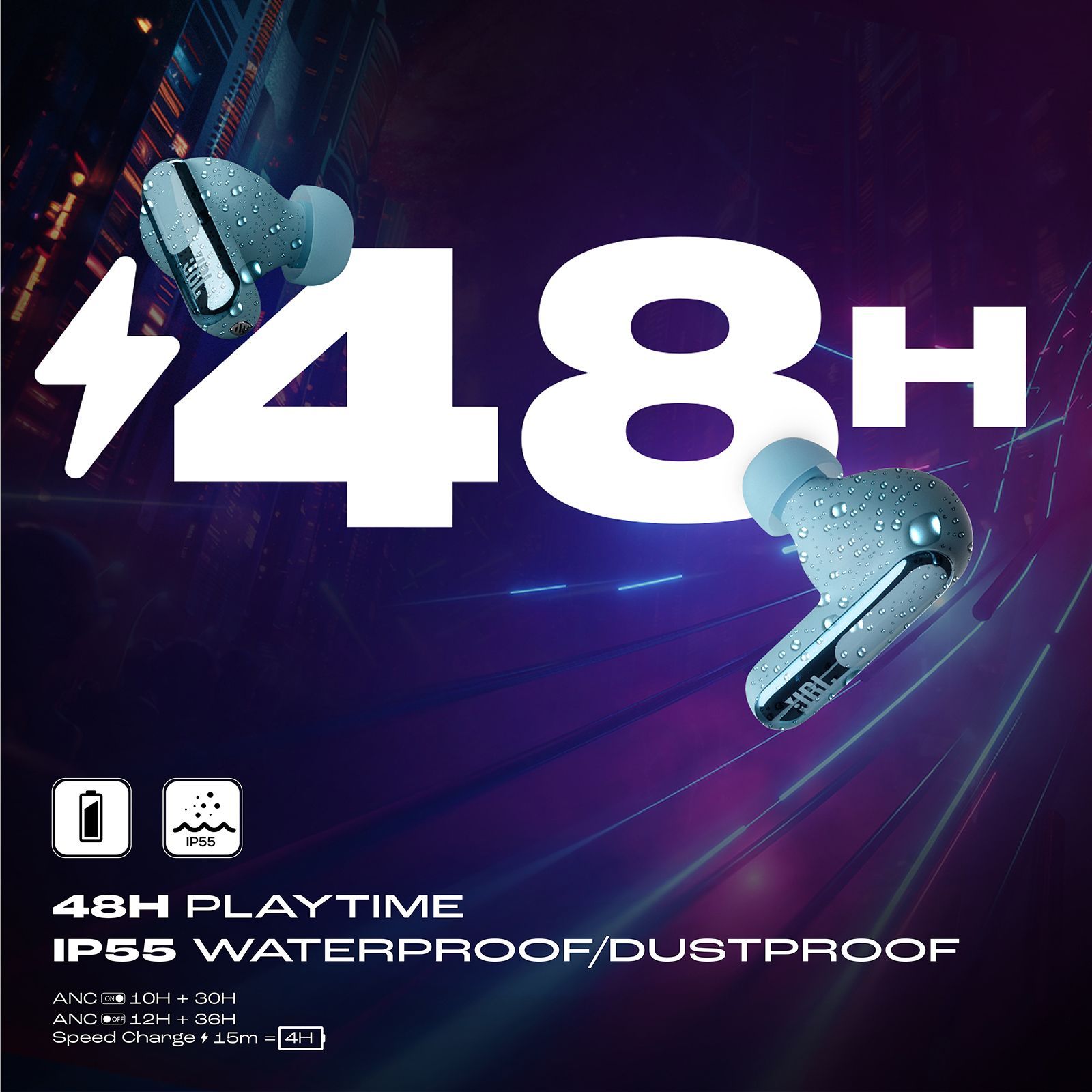 JBL Live Beam 3 TWS Earbuds with Adaptive Noise Cancellation (IP55 Waterproof & Dustproof, Touchscreen Display, Blue) JBL Live Beam 3 TWS Earbuds with Adaptive Noise Cancellation (IP55 Waterproof & Dustproof, Touchscreen Display, Blue)_12