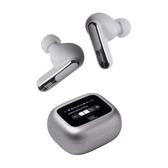 JBL Live Beam 3 TWS Earbuds with Adaptive Noise Cancellation (IP55 Waterproof & Dustproof, Touchscreen Display, Silver) JBL Live Beam 3 TWS Earbuds with Adaptive Noise Cancellation (IP55 Waterproof & Dustproof, Touchscreen Display, Silver)_8
