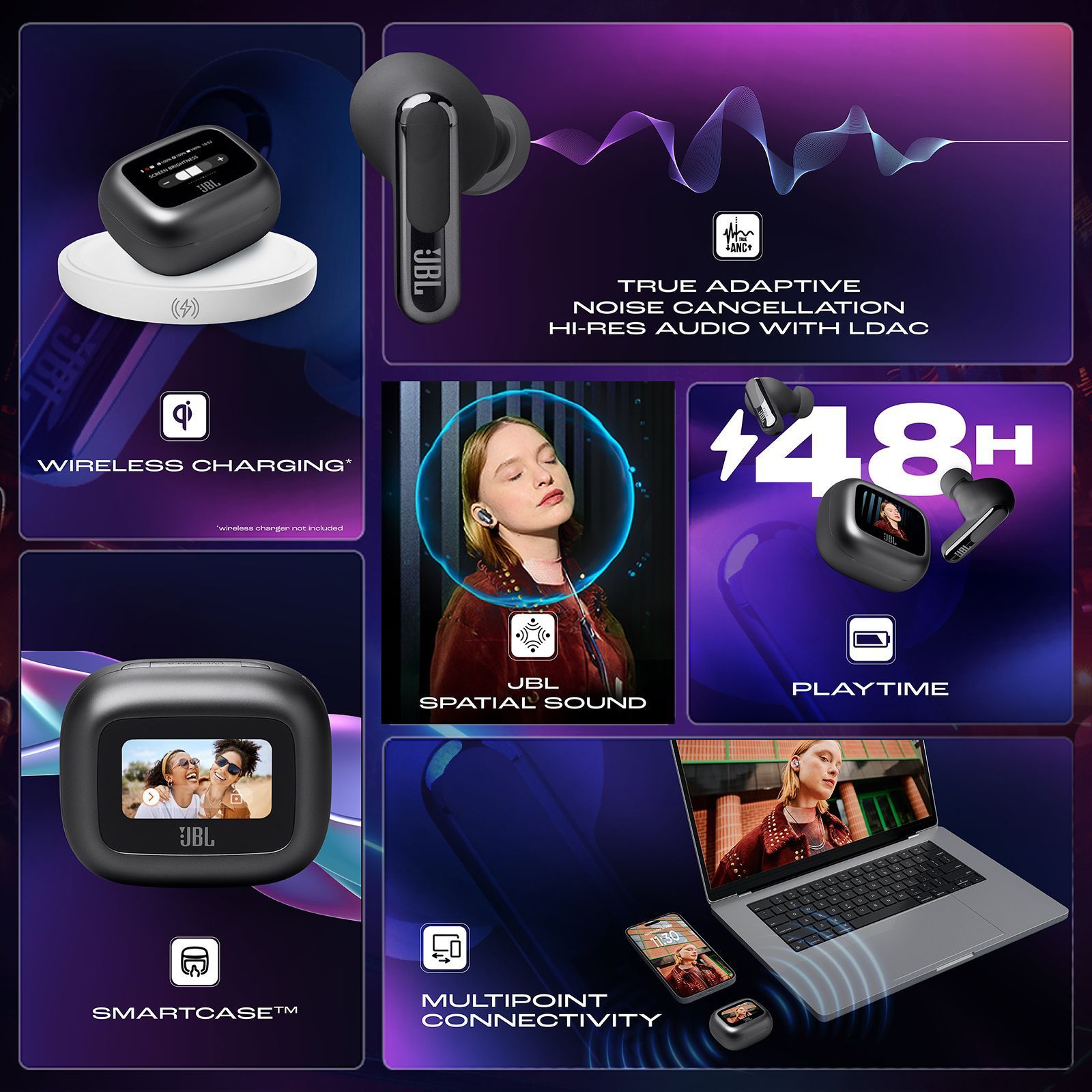 JBL Live Beam 3 TWS Earbuds with Adaptive Noise Cancellation (IP55 Waterproof & Dustproof, Touchscreen Display, Black)_20