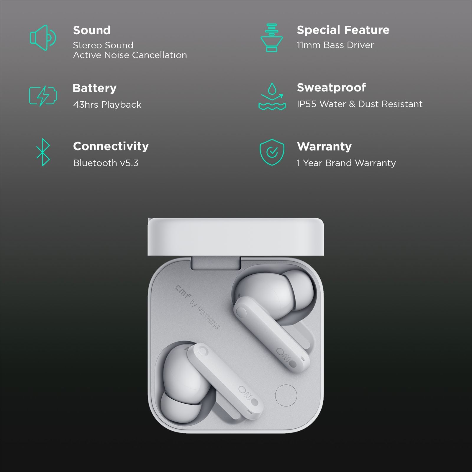 Nothing Buds Pro 2 TWS Earbuds with Active Noise Cancellation (IP55 Water & Dust Resistant, 43 Hours Playback, Light Grey)_2
