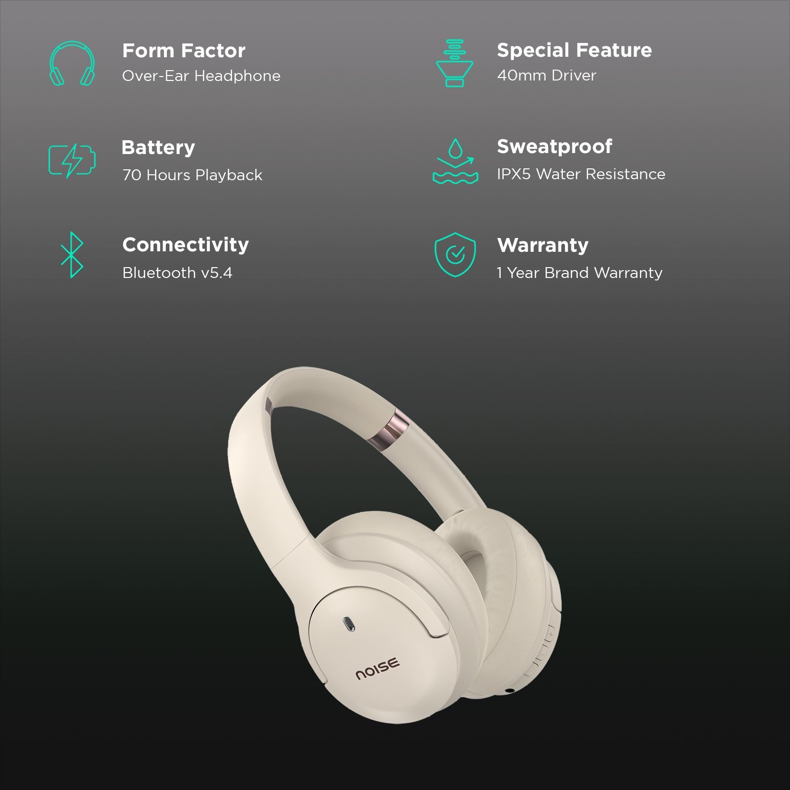 noise Airwave Max 4 Bluetooth Headphone with Mic (Ultra Low Latency, Over Ear, Calm Beige) noise Airwave Max 4 Bluetooth Headphone with Mic (Ultra Low Latency, Over Ear, Calm Beige)_2