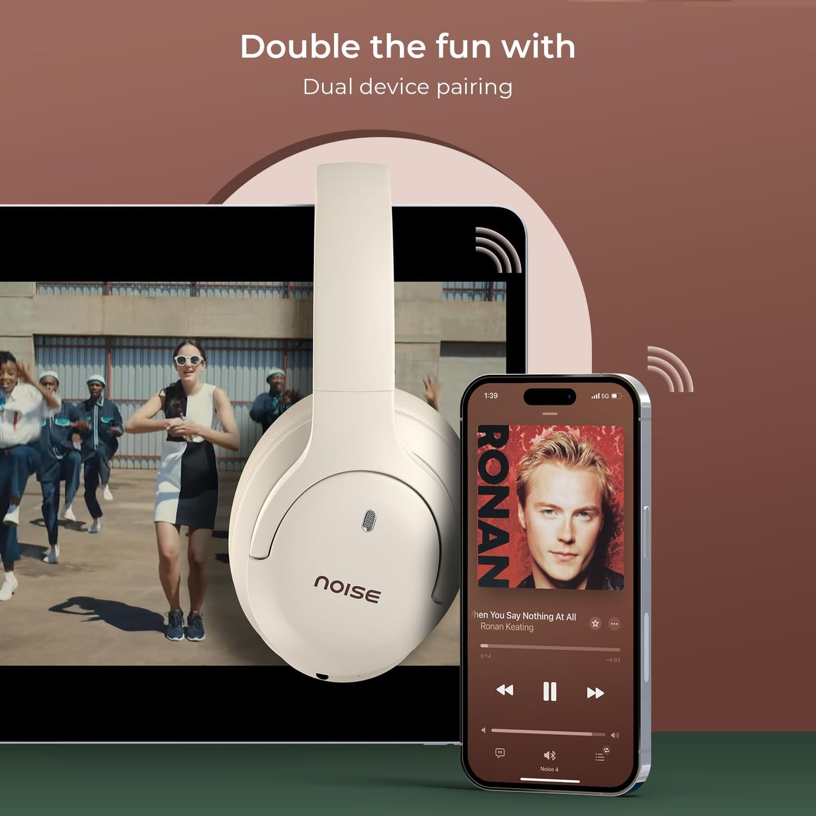 noise Airwave Max 4 Bluetooth Headphone with Mic (Ultra Low Latency, Over Ear, Calm Beige) noise Airwave Max 4 Bluetooth Headphone with Mic (Ultra Low Latency, Over Ear, Calm Beige)_5