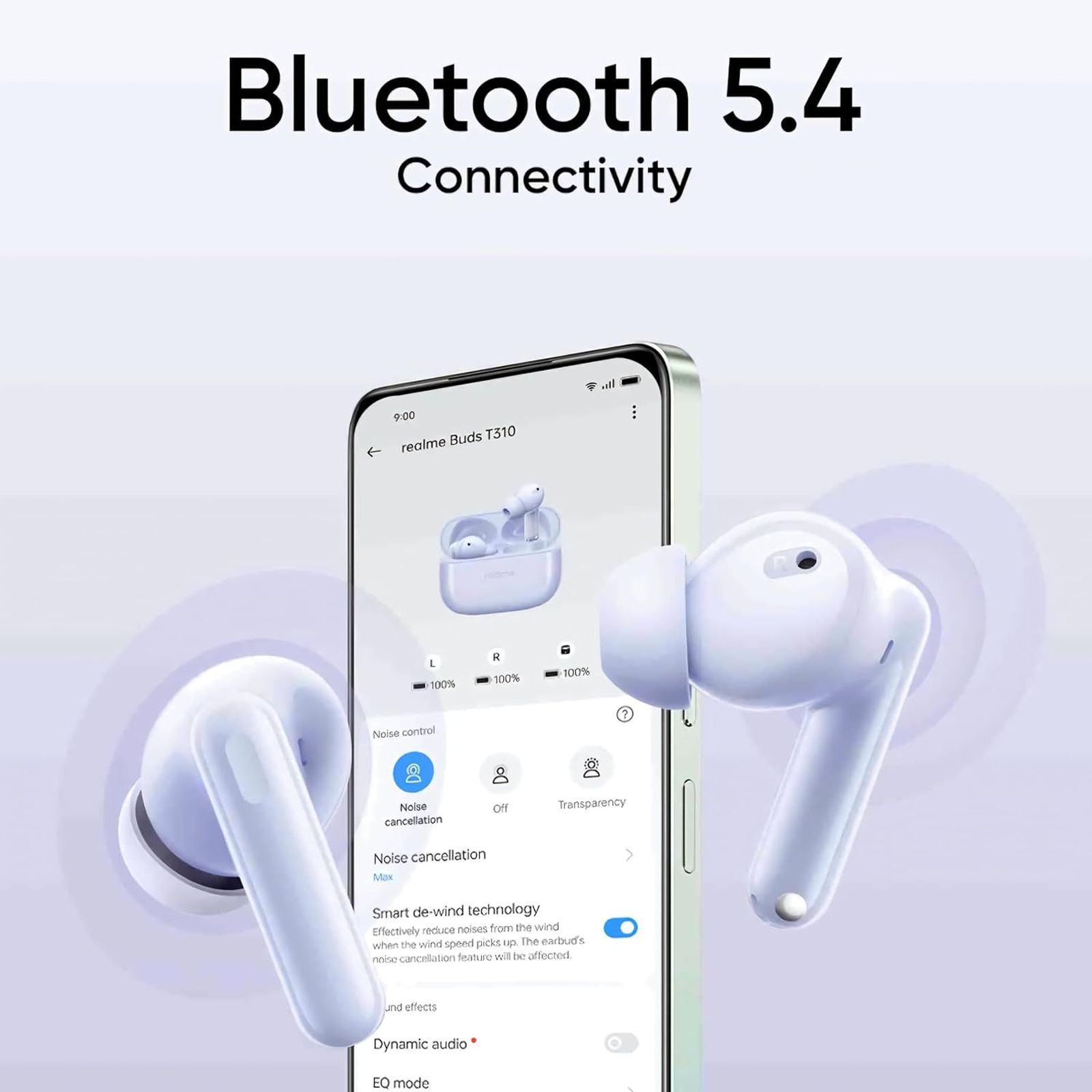 realme T310 TWS Earbuds with Hybrid Noise Cancellation (IP55 Water & Dust Resistance, 40 Hours Playback, Monet Purple) realme T310 TWS Earbuds with Hybrid Noise Cancellation (IP55 Water & Dust Resistance, 40 Hours Playback, Monet Purple)_10