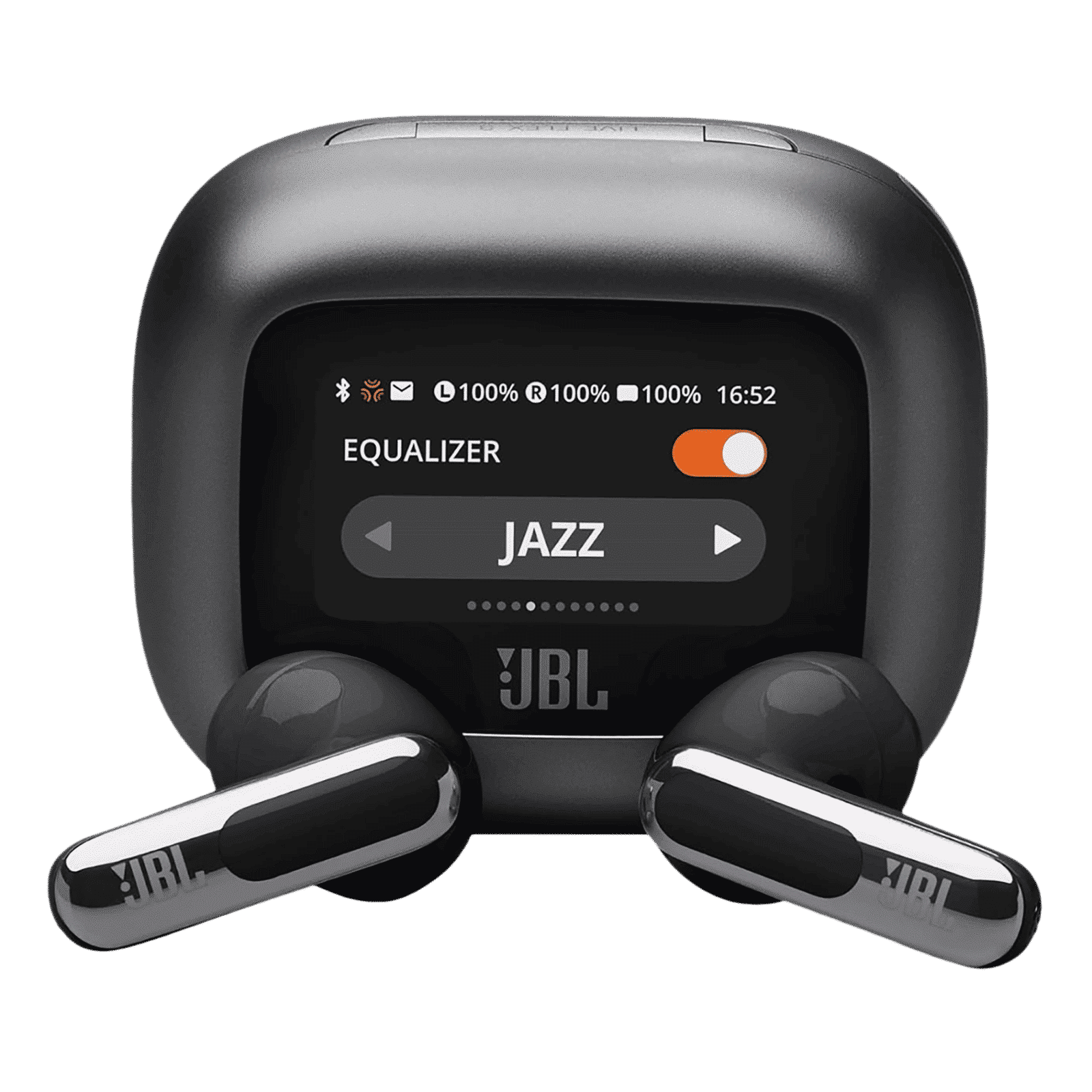 JBL Live Flex 3 TWS Earbuds with Adaptive Noise Cancellation (IP54 Water Resistant, Touchscreen Display, Black)_1