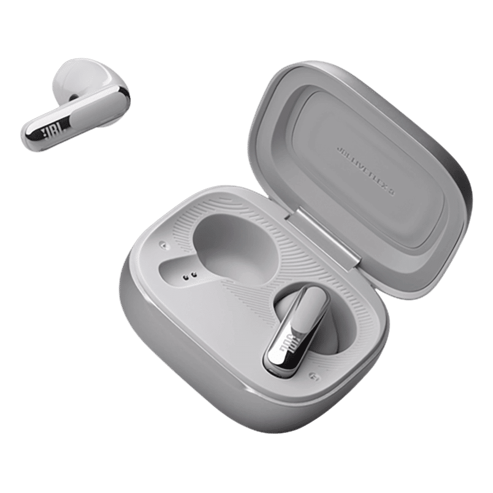 JBL Live Flex 3 TWS Earbuds with Adaptive Noise Cancellation (IP54 Water Resistant, Touchscreen Display, Silver) JBL Live Flex 3 TWS Earbuds with Adaptive Noise Cancellation (IP54 Water Resistant, Touchscreen Display, Silver)_10