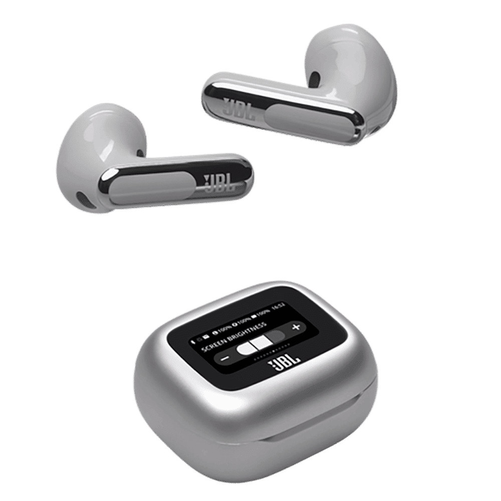 JBL Live Flex 3 TWS Earbuds with Adaptive Noise Cancellation (IP54 Water Resistant, Touchscreen Display, Silver) JBL Live Flex 3 TWS Earbuds with Adaptive Noise Cancellation (IP54 Water Resistant, Touchscreen Display, Silver)_9