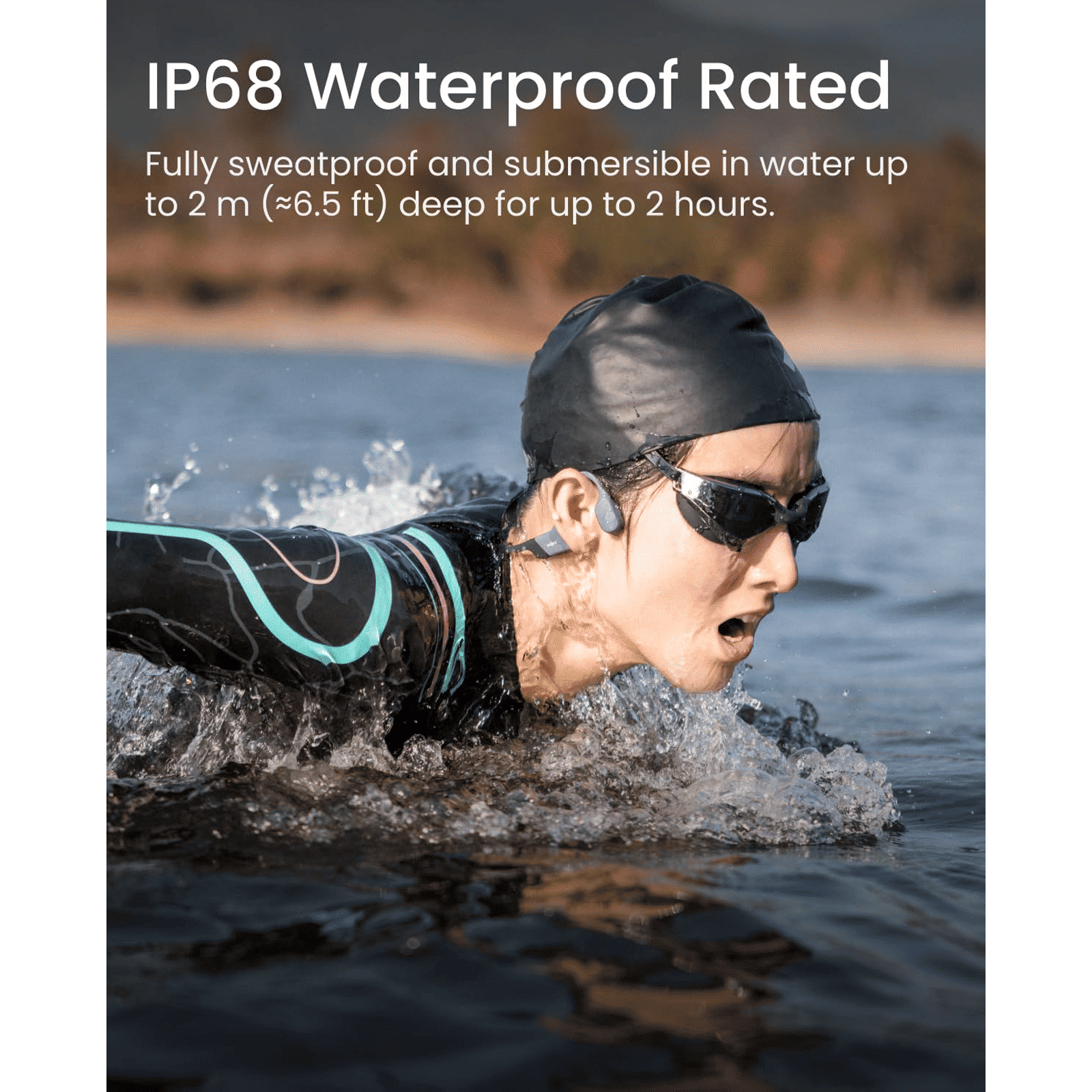 SHOKZ OpenSwim Pro Bone Conduction Bluetooth Headphone with Environmental Noise Cancellation (IP68 Waterproof, Built For Swimming, Grey) SHOKZ OpenSwim Pro Bone Conduction Bluetooth Headphone with Environmental Noise Cancellation (IP68 Waterproof, Built For Swimming, Grey)_4