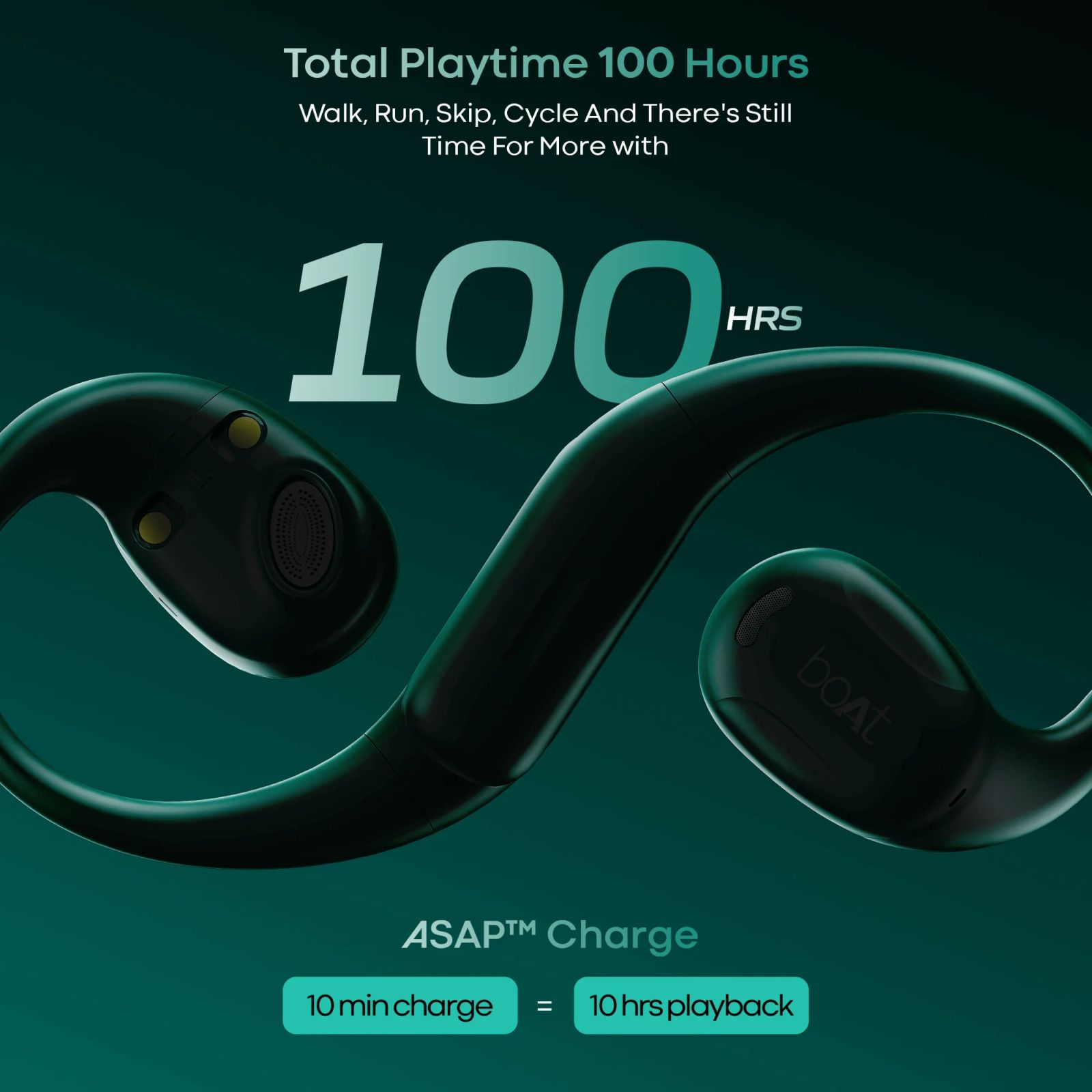 boAt Airdopes ProGear TWS Earbuds (IPX5 Sweat Resistant, Air Conduction Technology, Sporty Green) _7